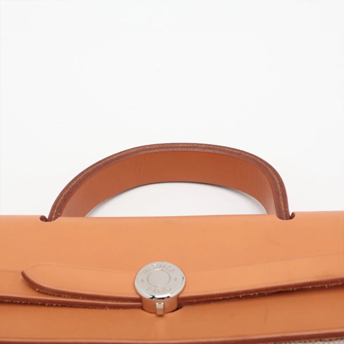 Herbag Ad PM Toile H x Vache Hunter Beige x Brown Silver Hardware G: 2003 — view 6