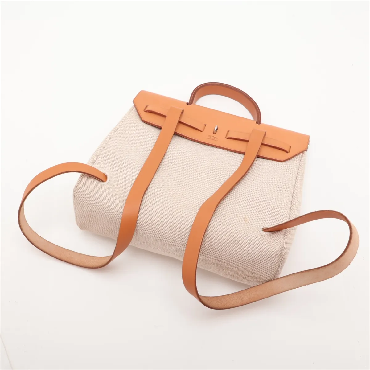 Herbag Ad PM Toile H x Vache Hunter Beige x Brown Silver Hardware G: 2003 — view 7