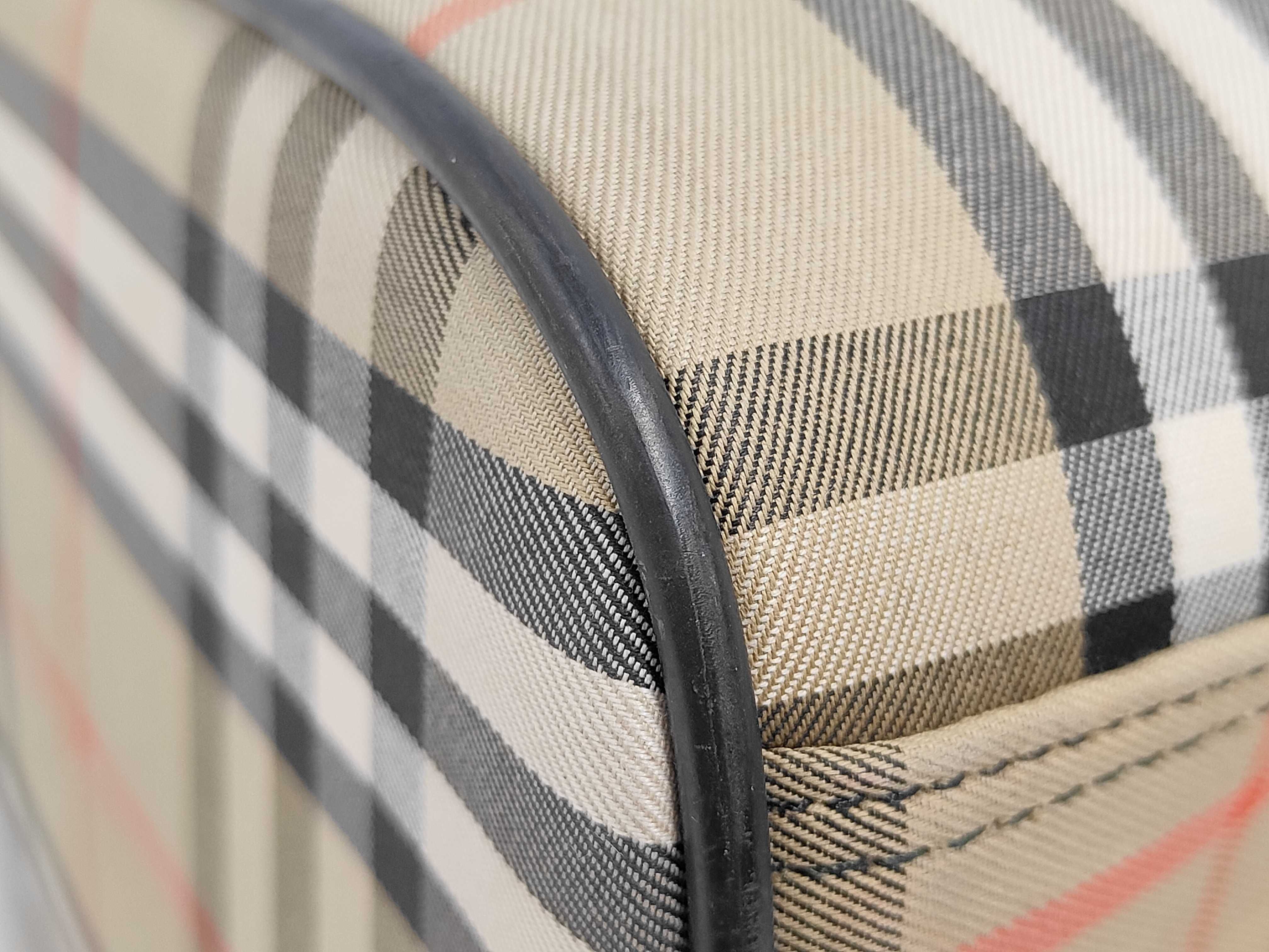 Mini Boston Bag, Nova Check Canvas Leather Boston Bag — view 3