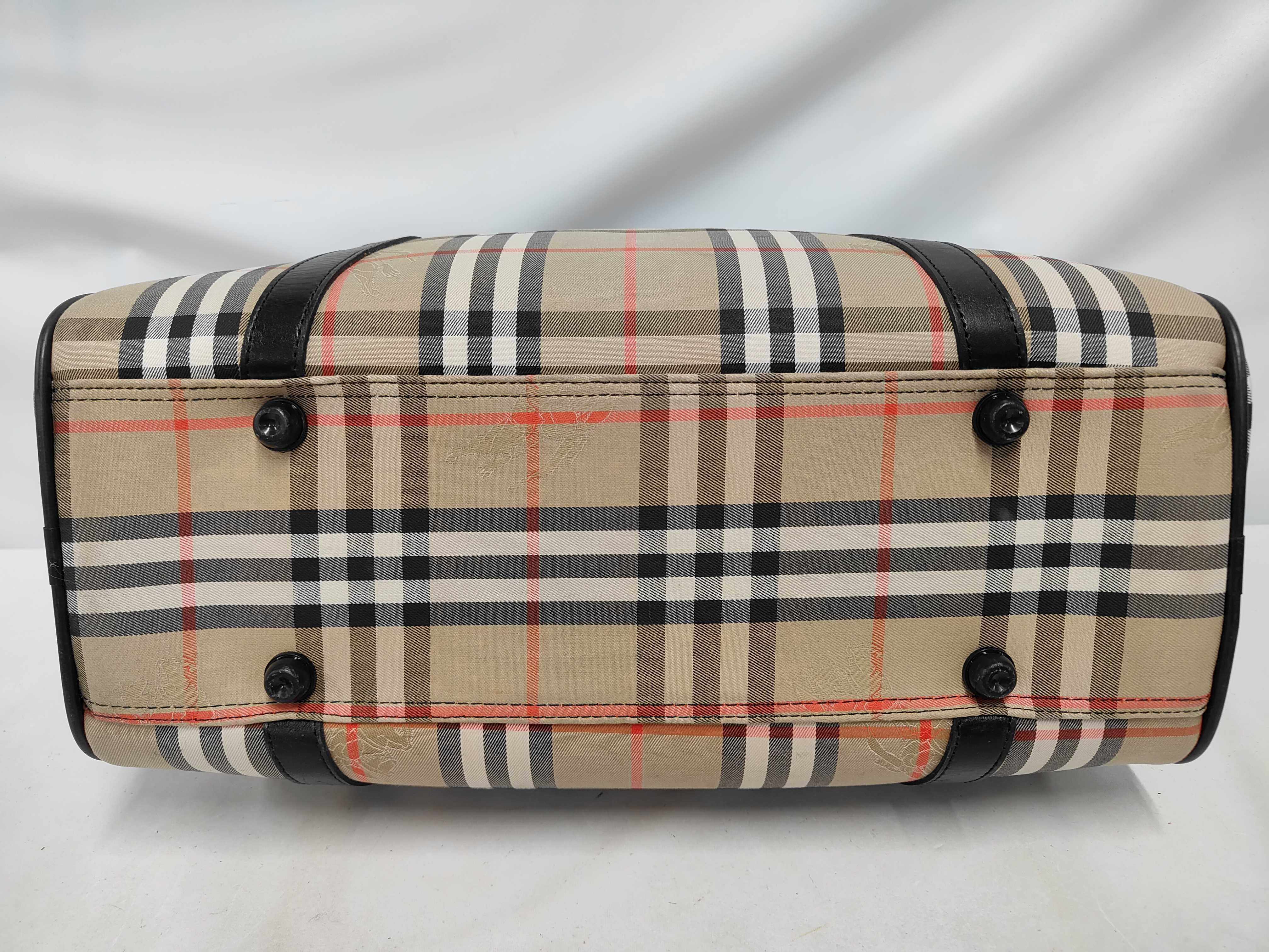 Mini Boston Bag, Nova Check Canvas Leather Boston Bag — view 4