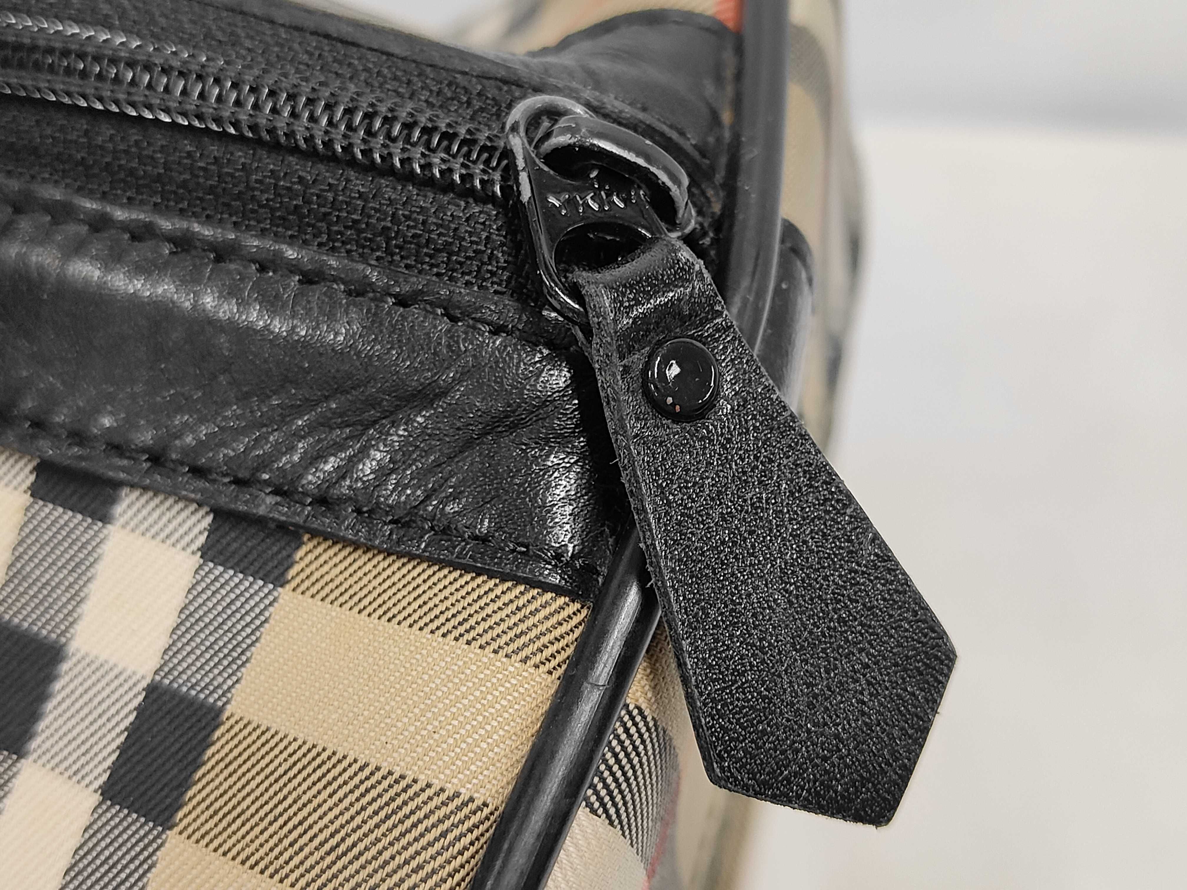 Mini Boston Bag, Nova Check Canvas Leather Boston Bag — view 7