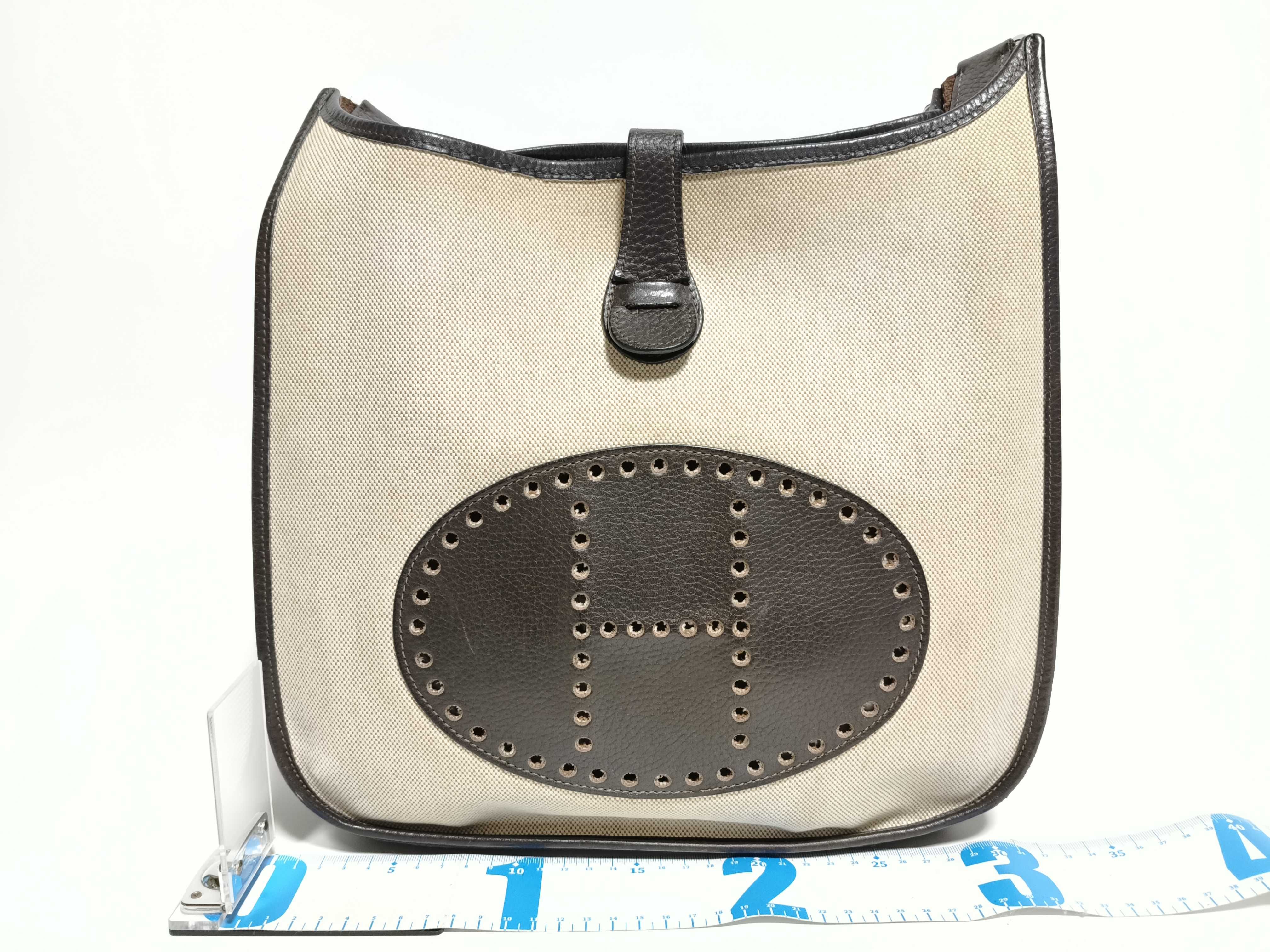 Evelyne Hermes Evelyne II 33 GM Toile H x Taurillon Clemence Brown Silver Hardware I: 2005 Shoulder Bag — view 2