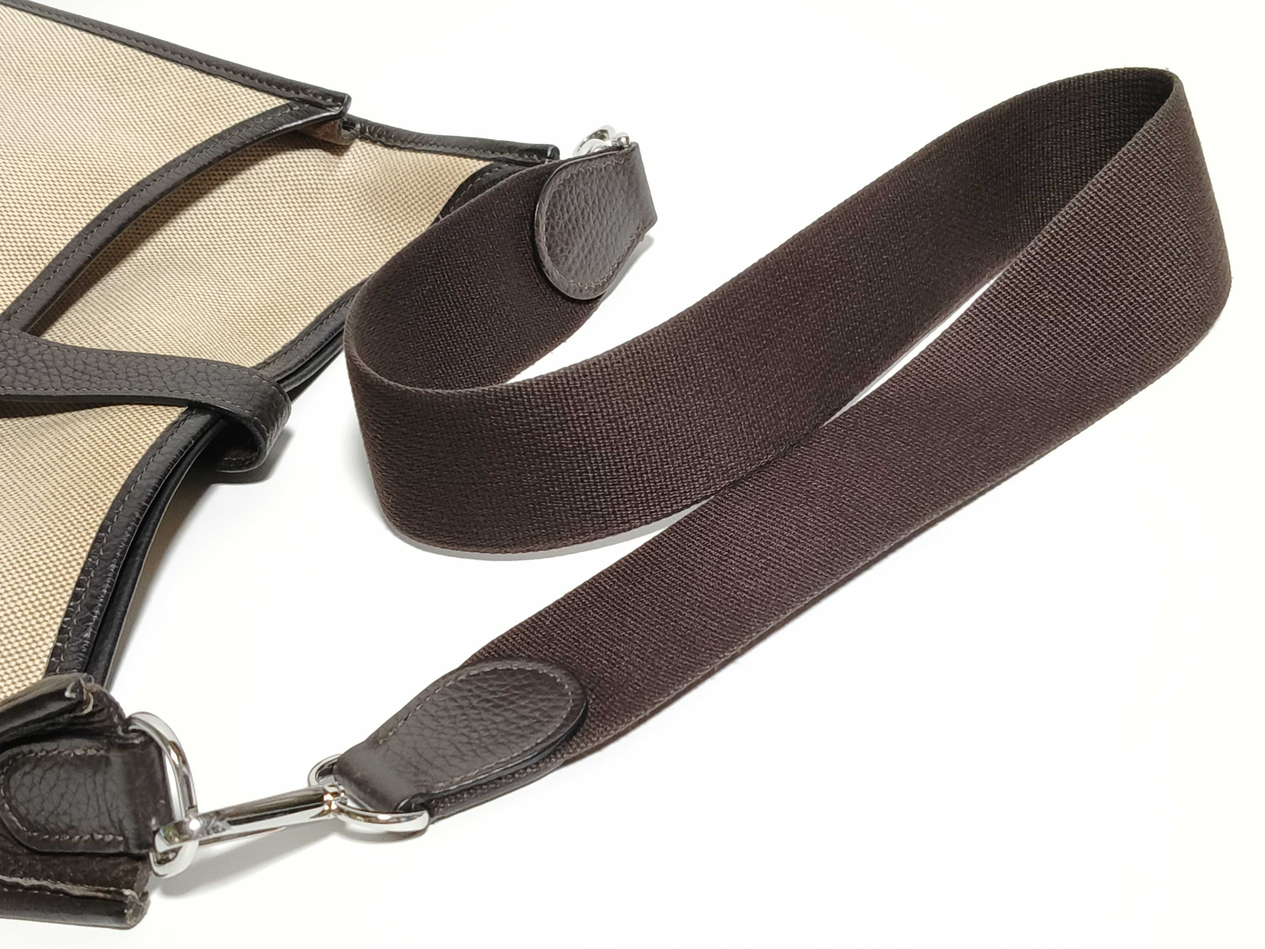 Evelyne Hermes Evelyne II 33 GM Toile H x Taurillon Clemence Brown Silver Hardware I: 2005 Shoulder Bag — view 3