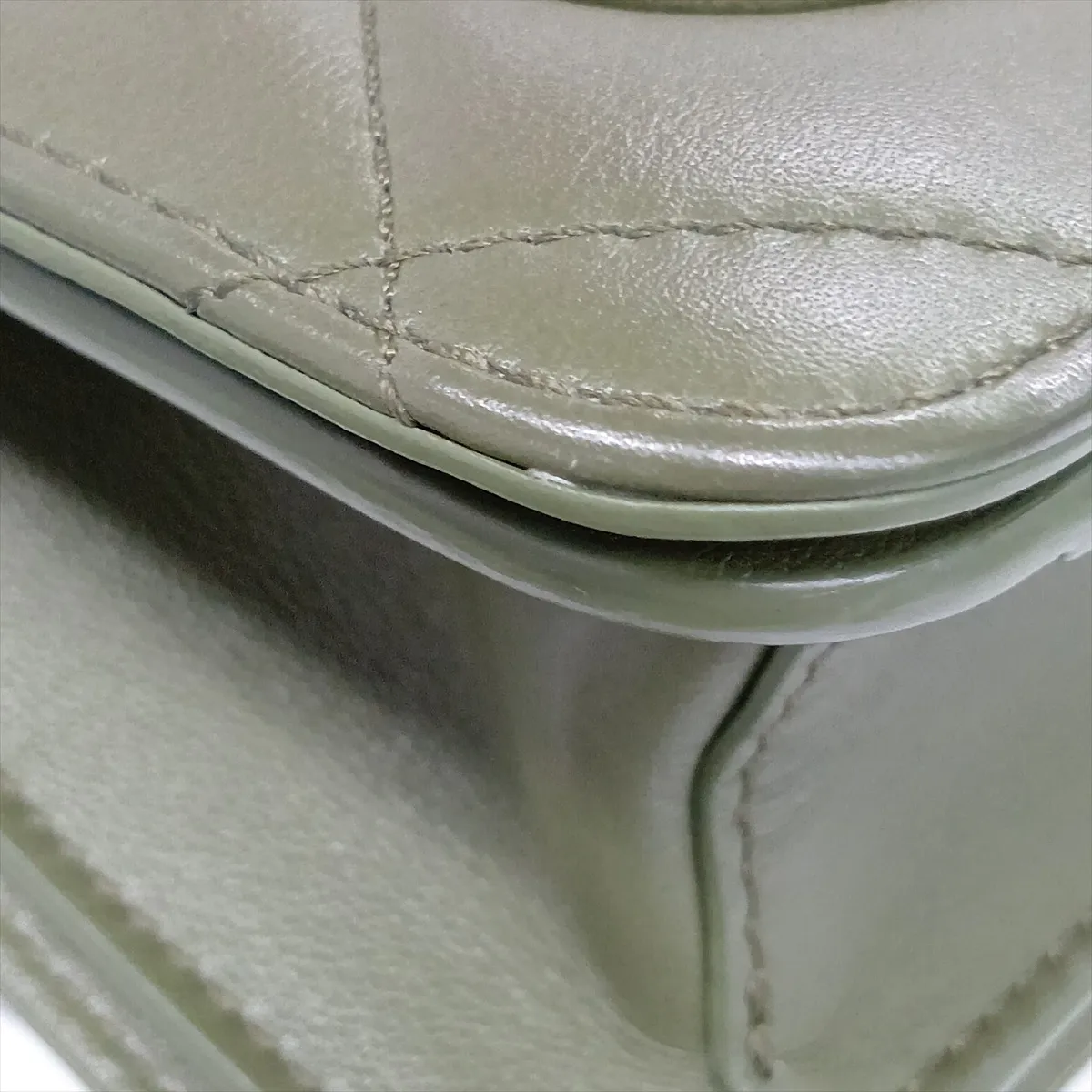 Matelassé Lambskin 2-Way Handbag, Green with Gold Hardware, NLJ286EK, Random Plate — view 14
