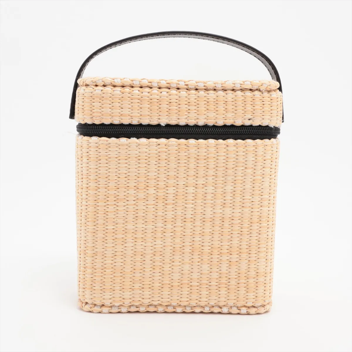 logo fabric pouch beige gold x black metal fittings