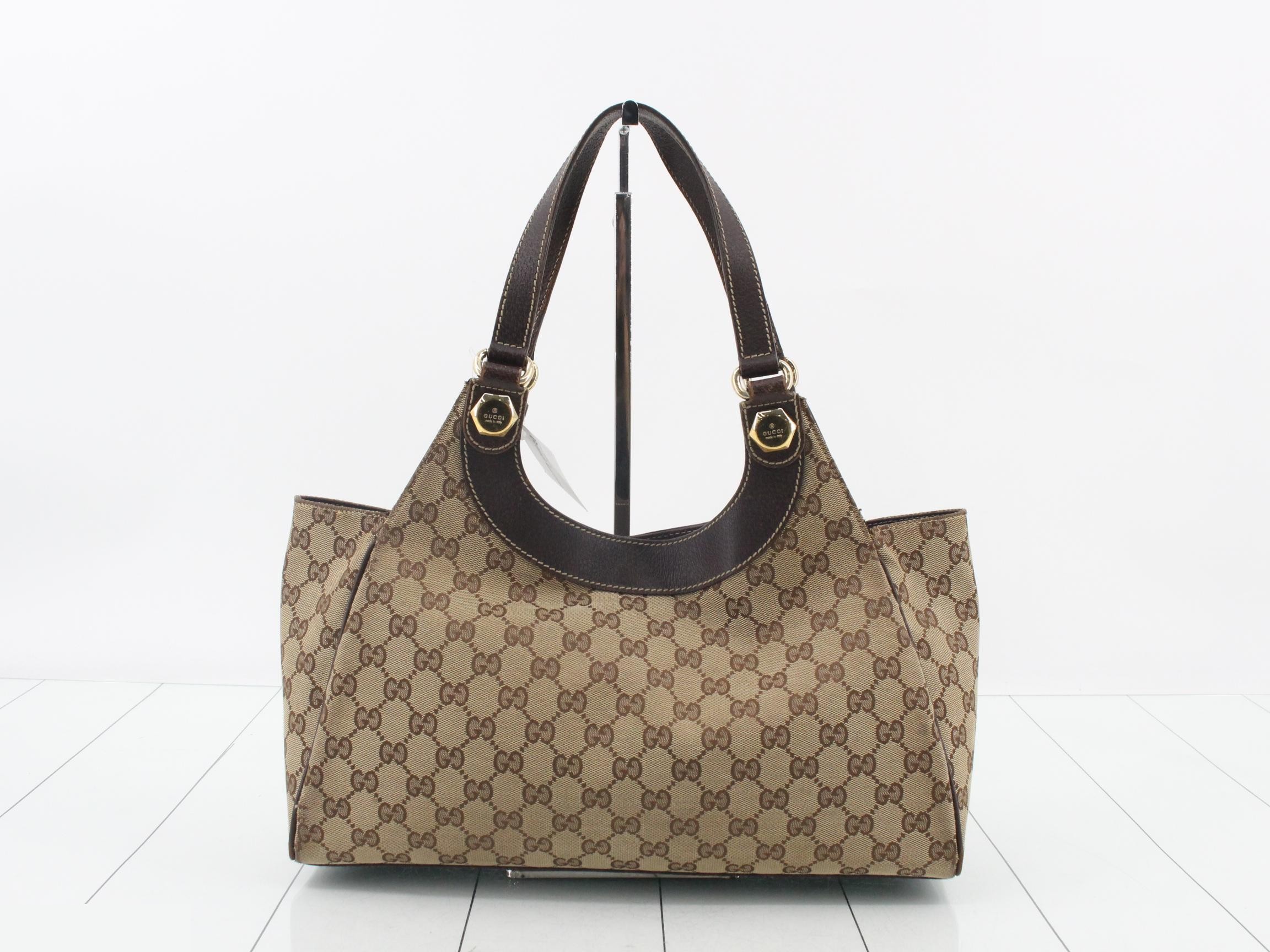GG Canvas Tote Bag, Brown, 154982 — view 2