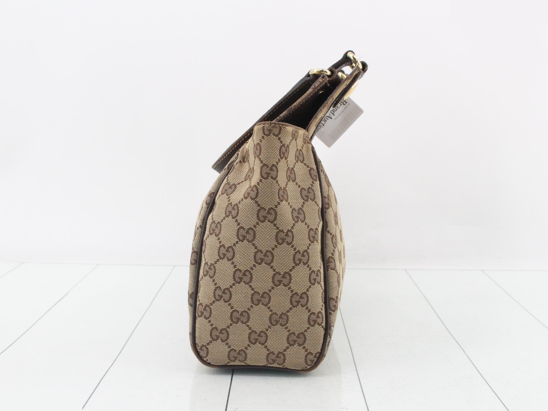 GG Canvas Tote Bag, Brown, 154982 — view 3