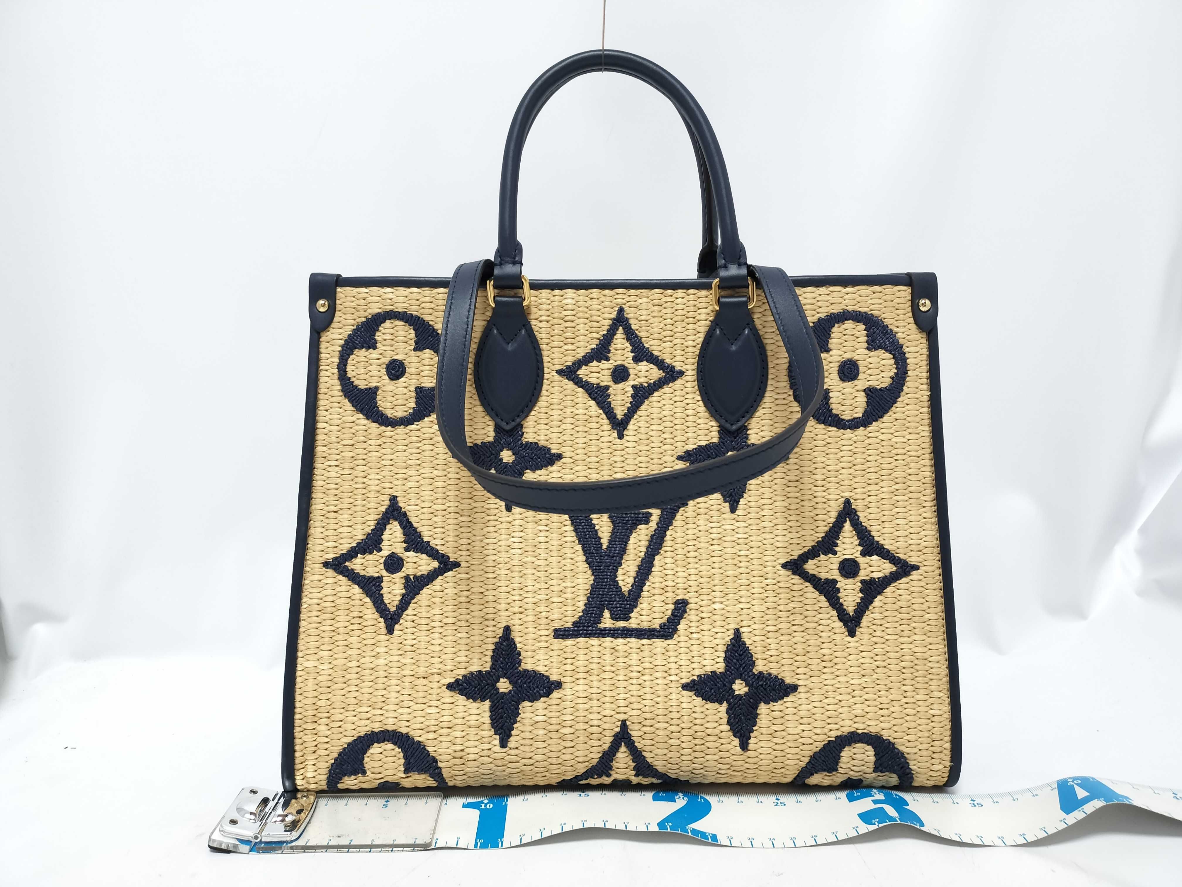 LV Monogram OnTheGo Raffia-like Textile M57723 FOID Confirmed Handbag — view 2