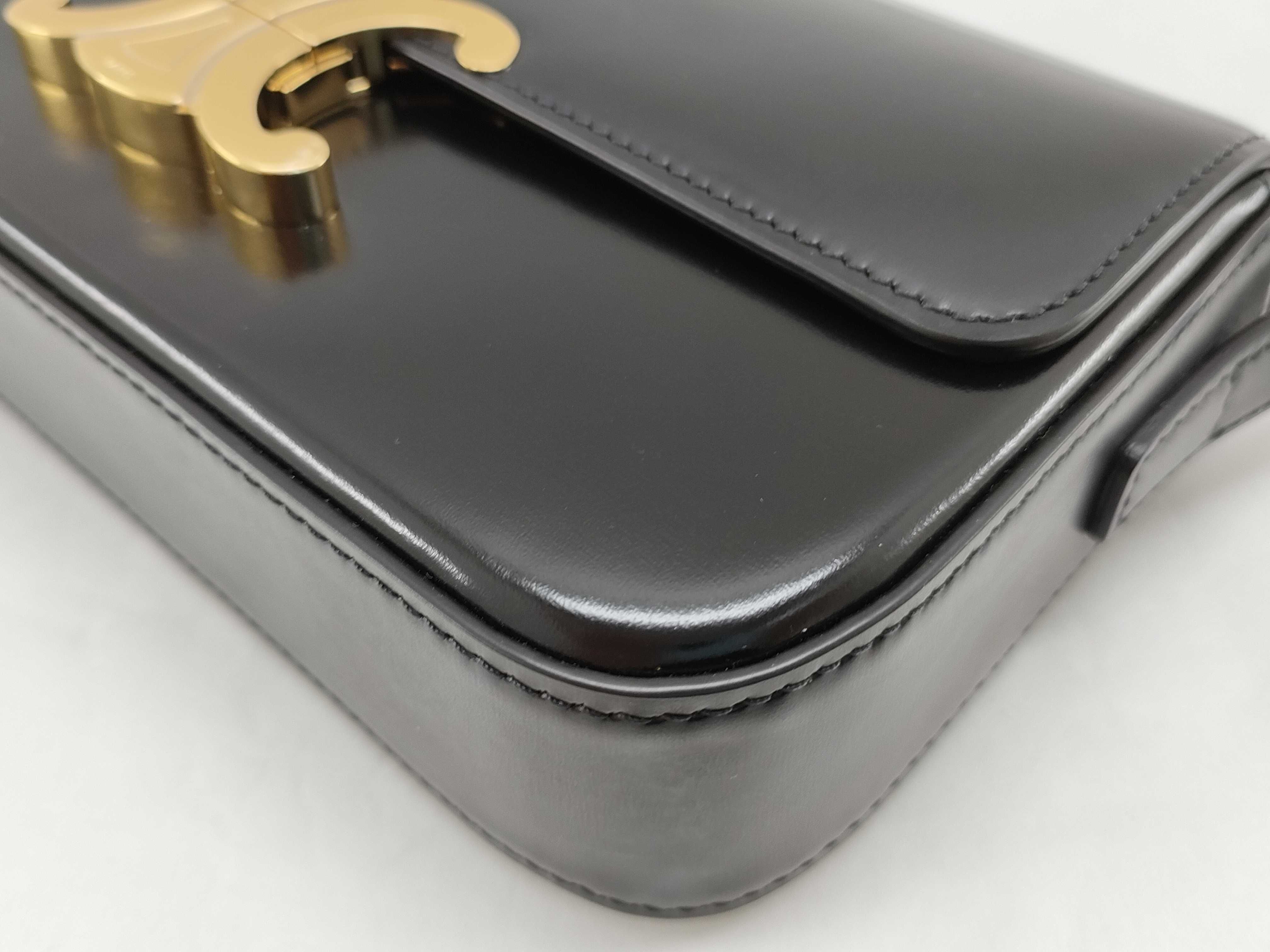 Celine Triomphe 2-Way Box Bag, Black with Gold Hardware, Shoulder Bag — view 6