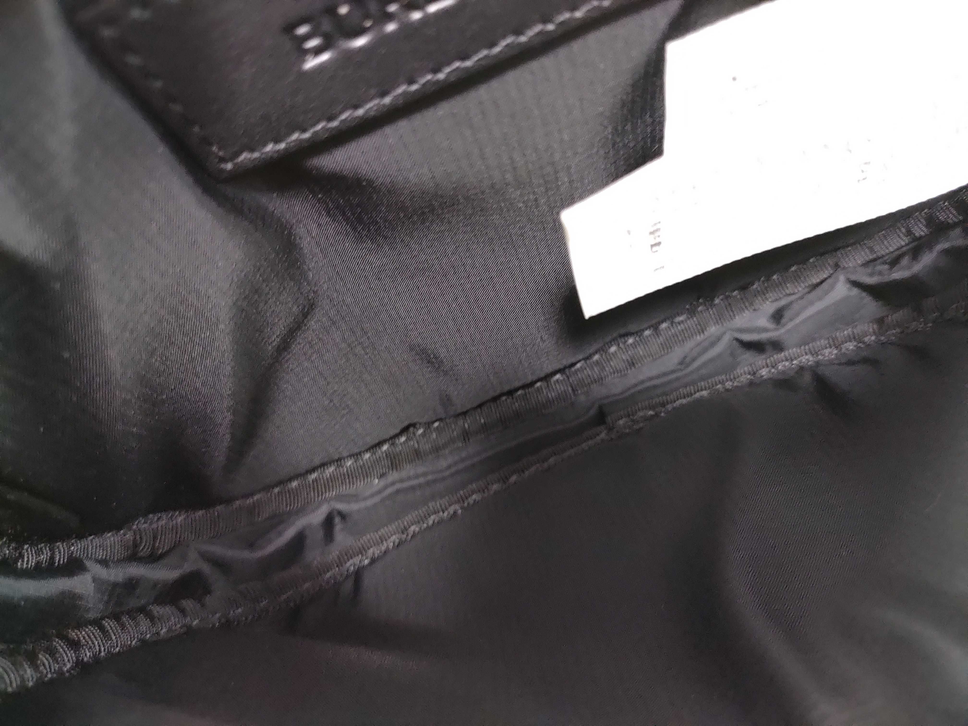 LONDON ENGLAND Nylon Logo Print x Leather Black Body Bag Belt Bag Waist Bag with Tag — view 10