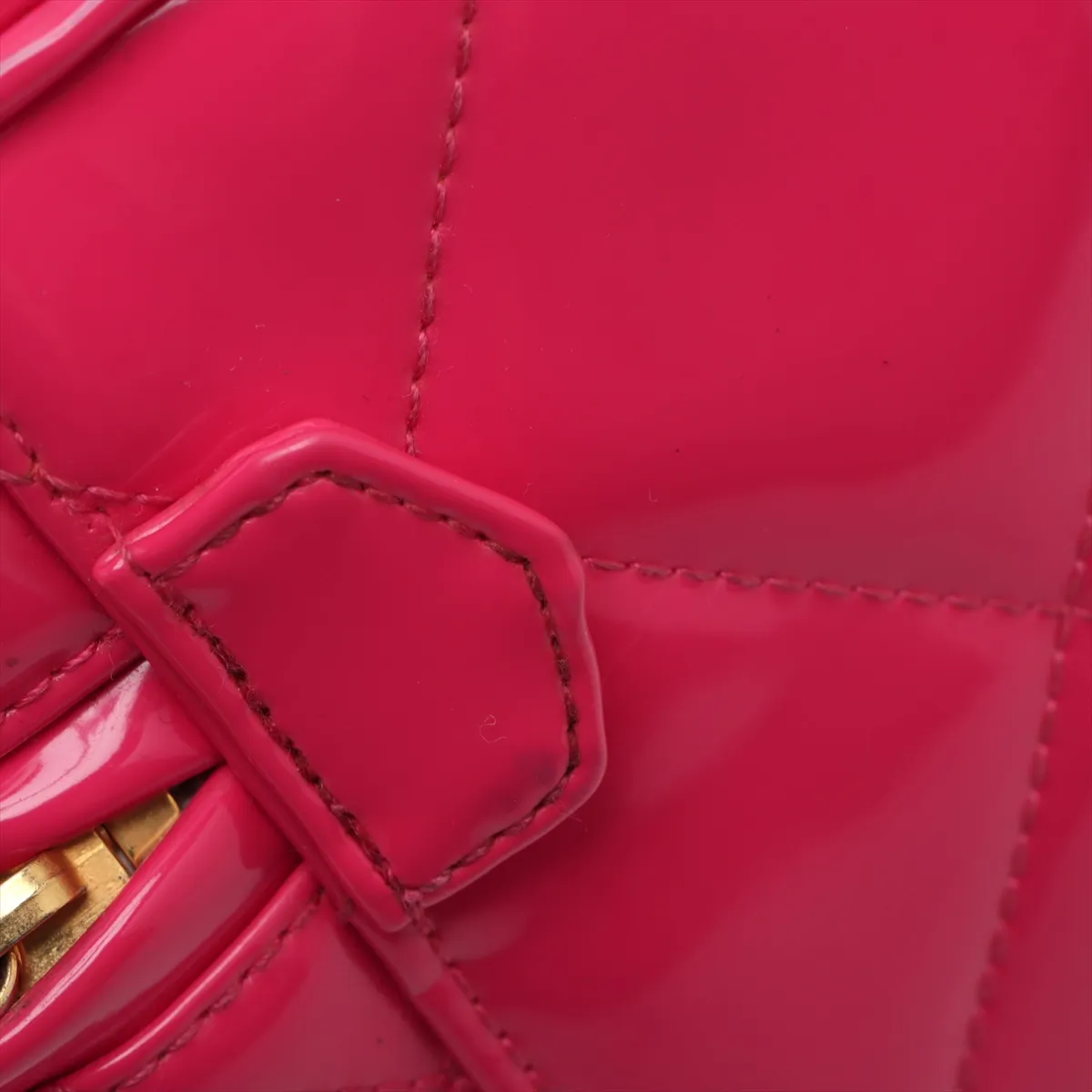 [Individually wrapped] Chanel Matelasse patent leather vanity bag pink gold hardware — view 11