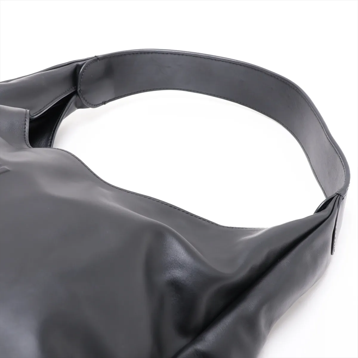 Hobo Leather Shoulder Bag, Black — view 5