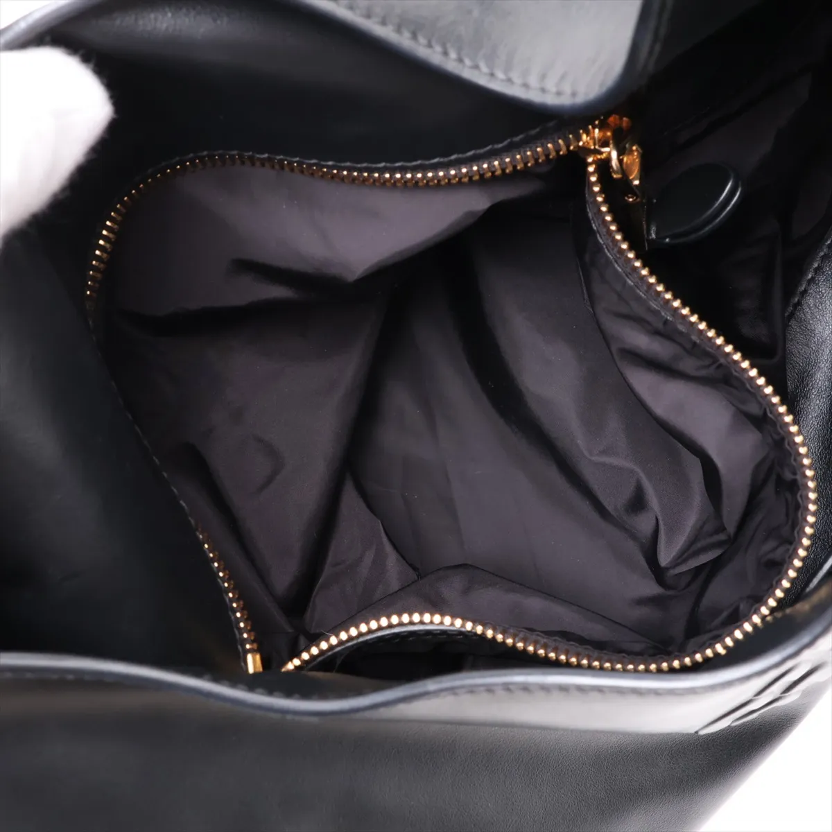 Hobo Leather Shoulder Bag, Black — view 7