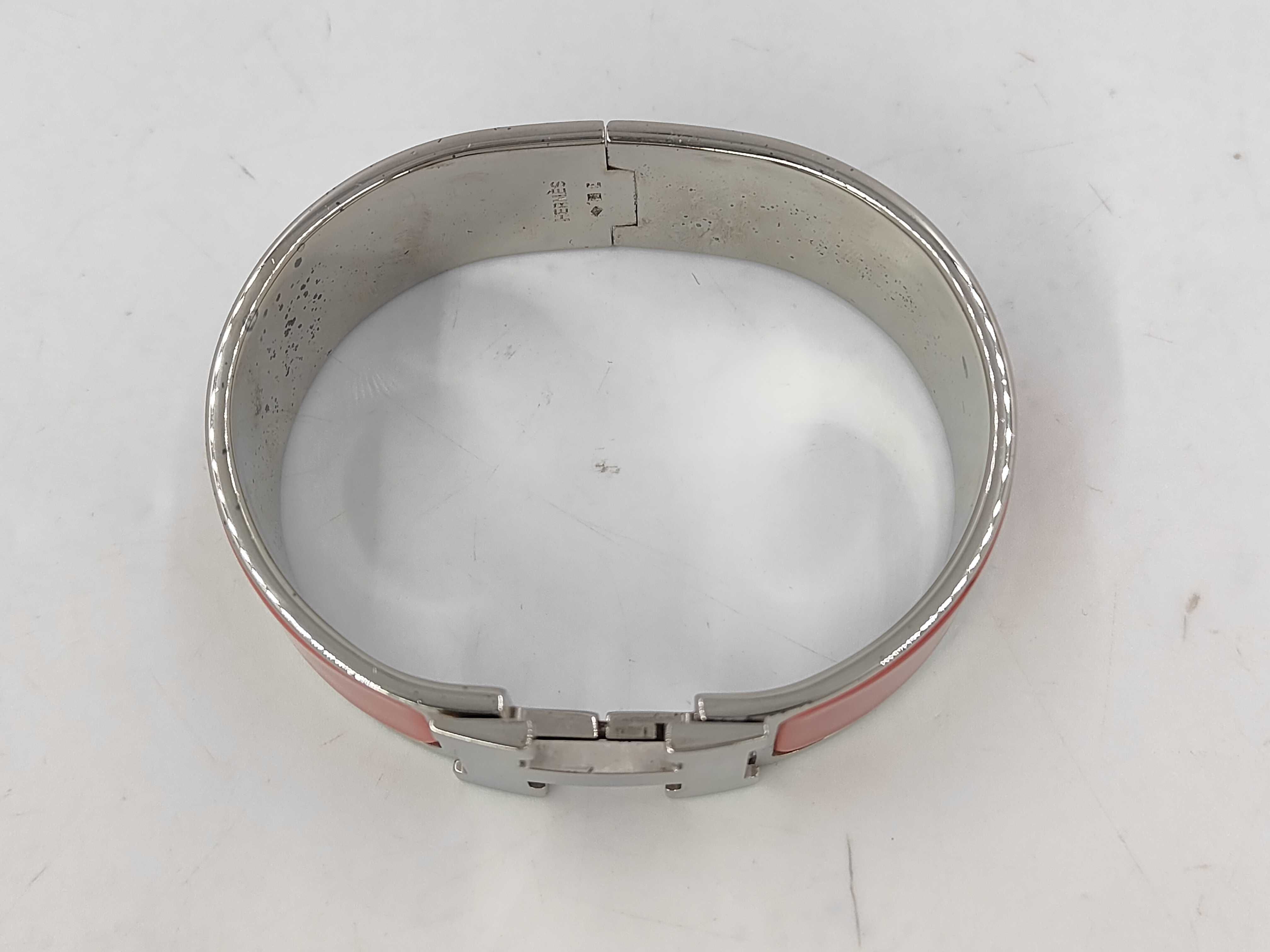 Clic Clac H Red x Silver Bangle Bracelet — view 2