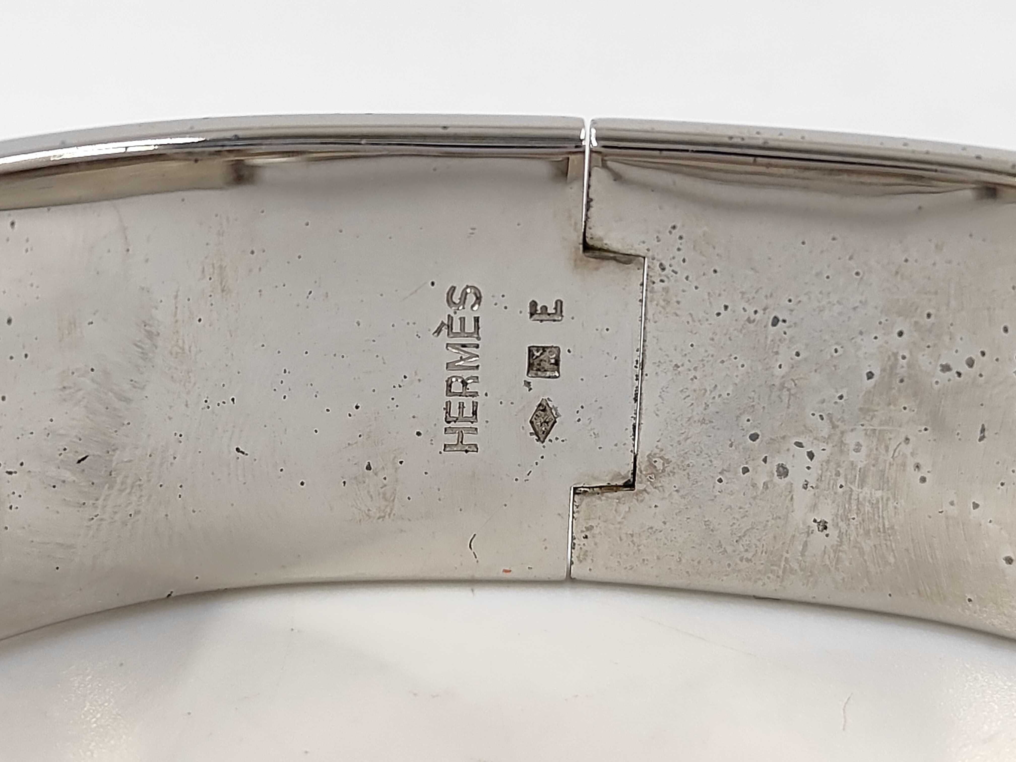 Clic Clac H Red x Silver Bangle Bracelet — view 3