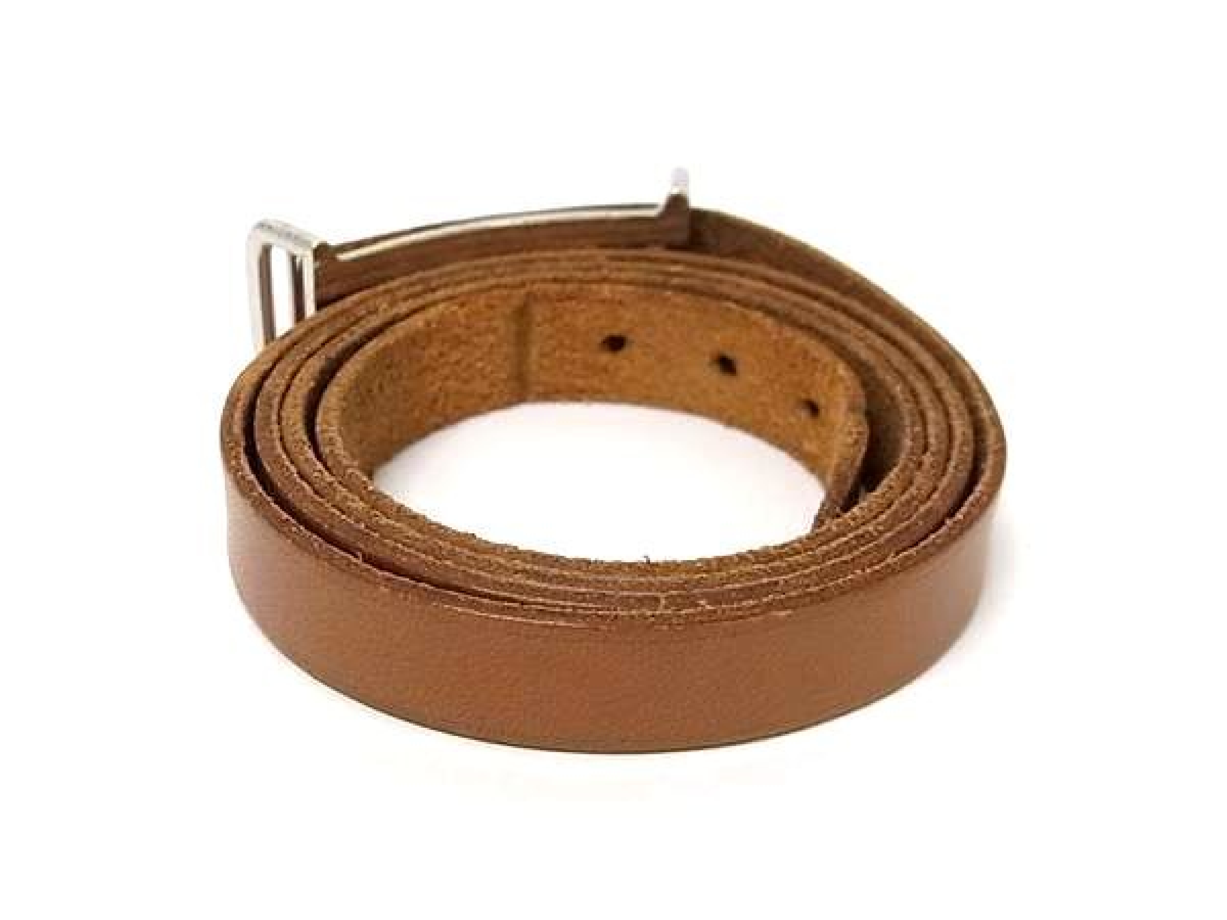 Api 2 Leather Bracelet/Bangle with Silver Hardware, 3-strand, E stamp, Brown, FY4102 — view 2