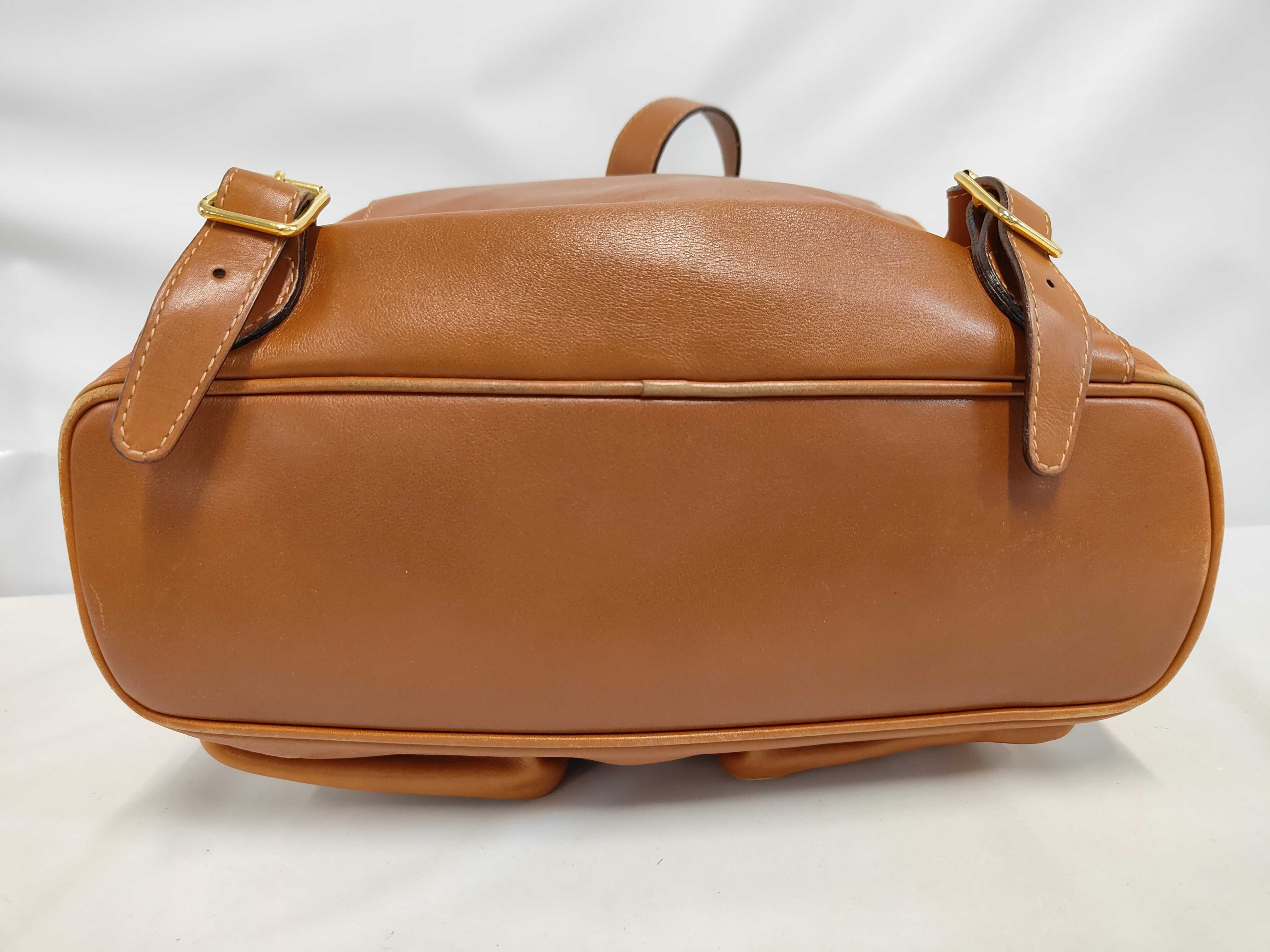 Bamboo Leather Backpack, Brown — view 3