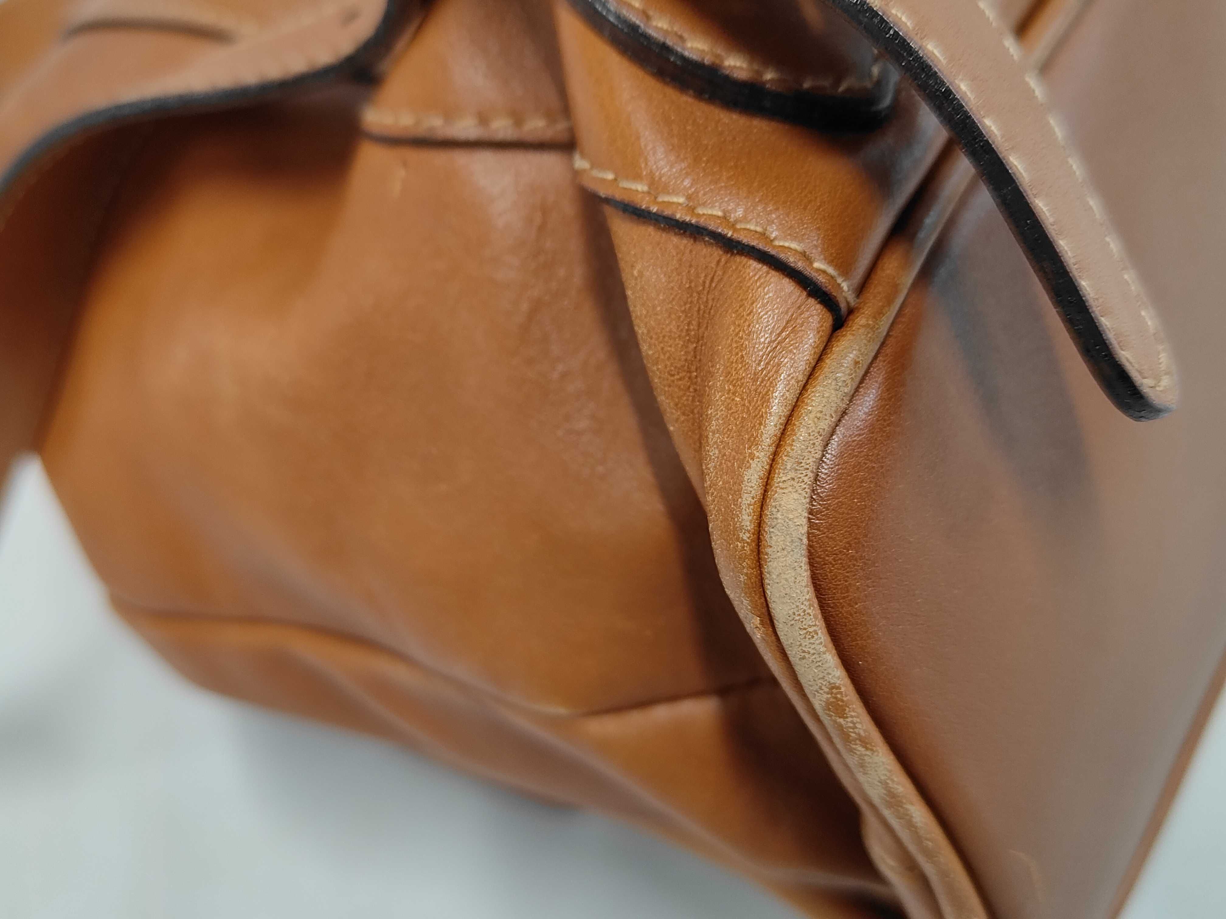 Bamboo Leather Backpack, Brown — view 4