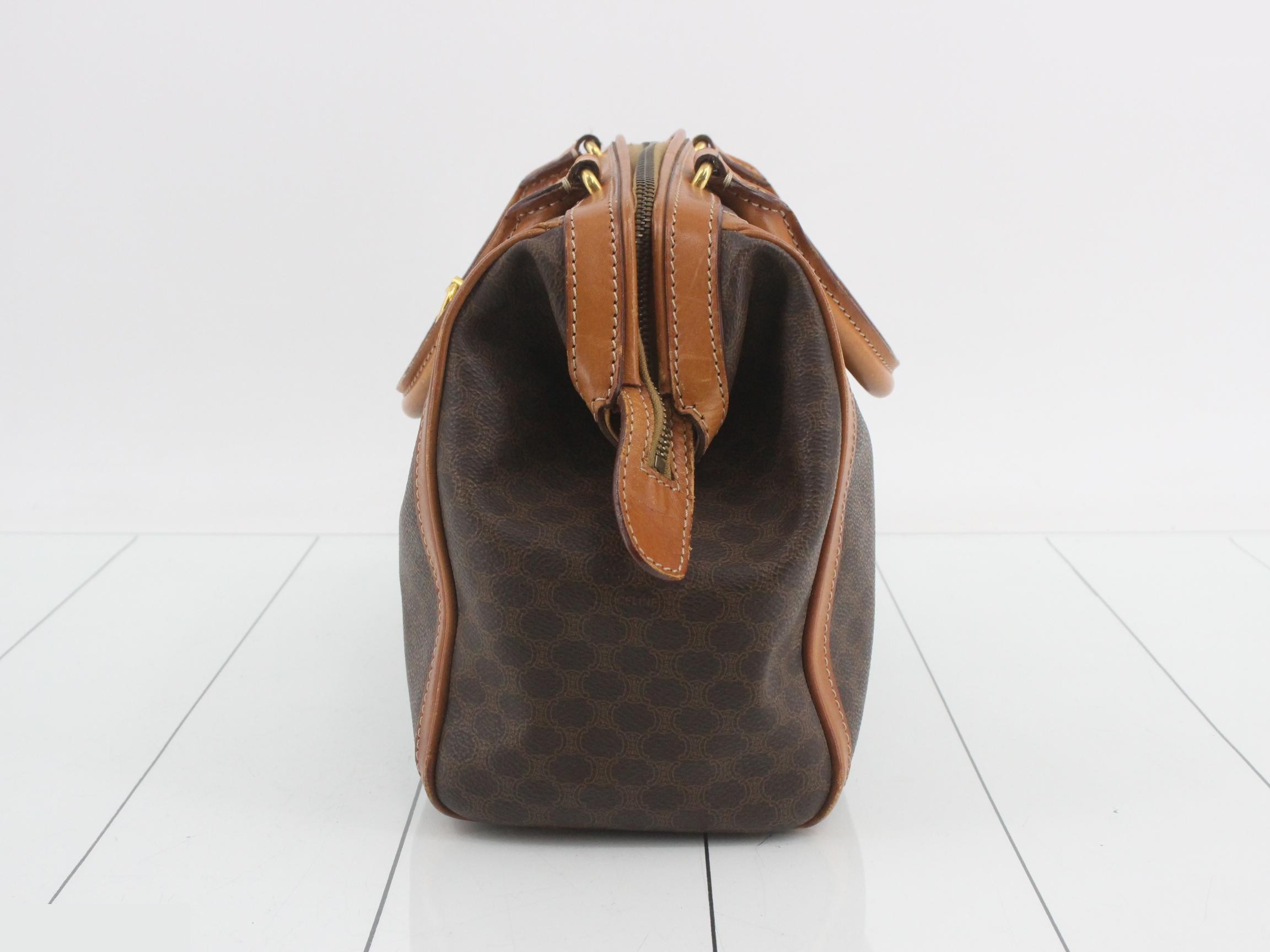 Macadam Mini Boston Bag, Brown, PVC — view 3