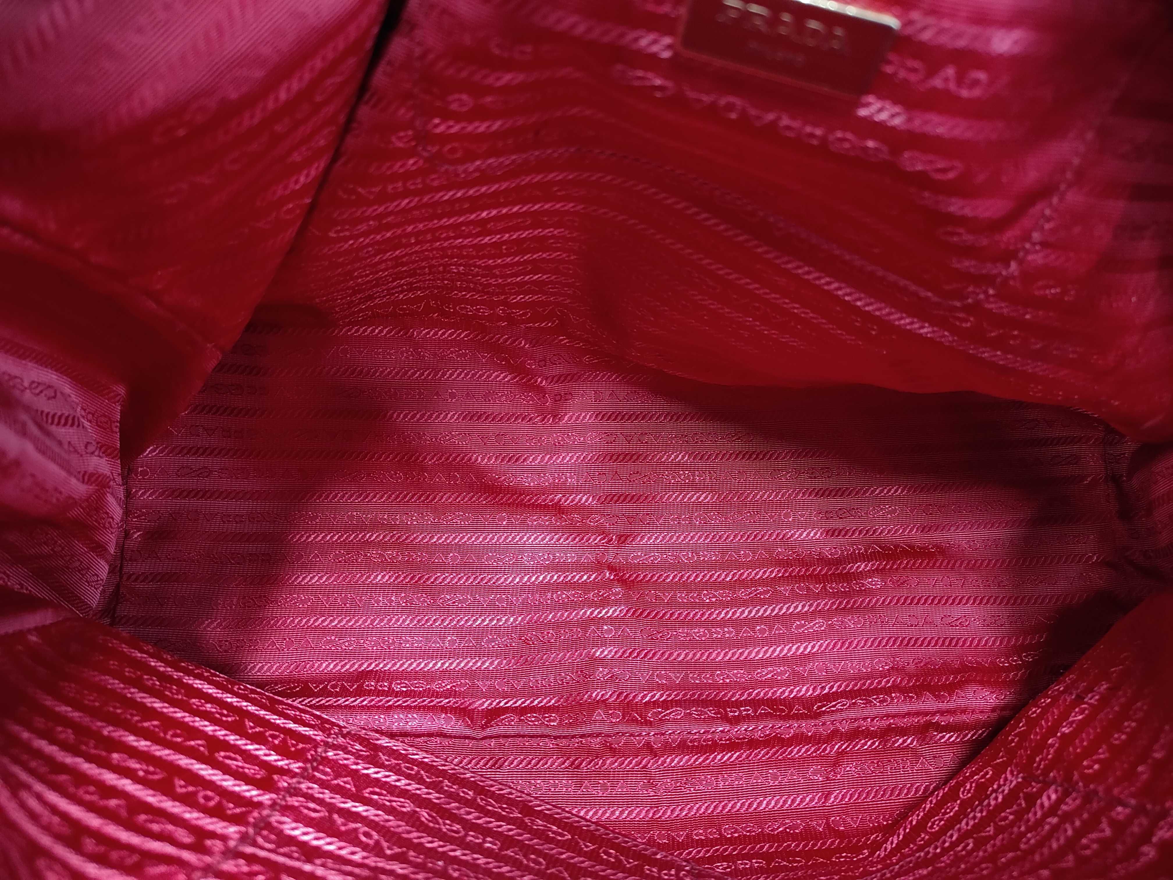 Large Open Tote Bag, Red Saffiano Leather, Gold Hardware. — view 8