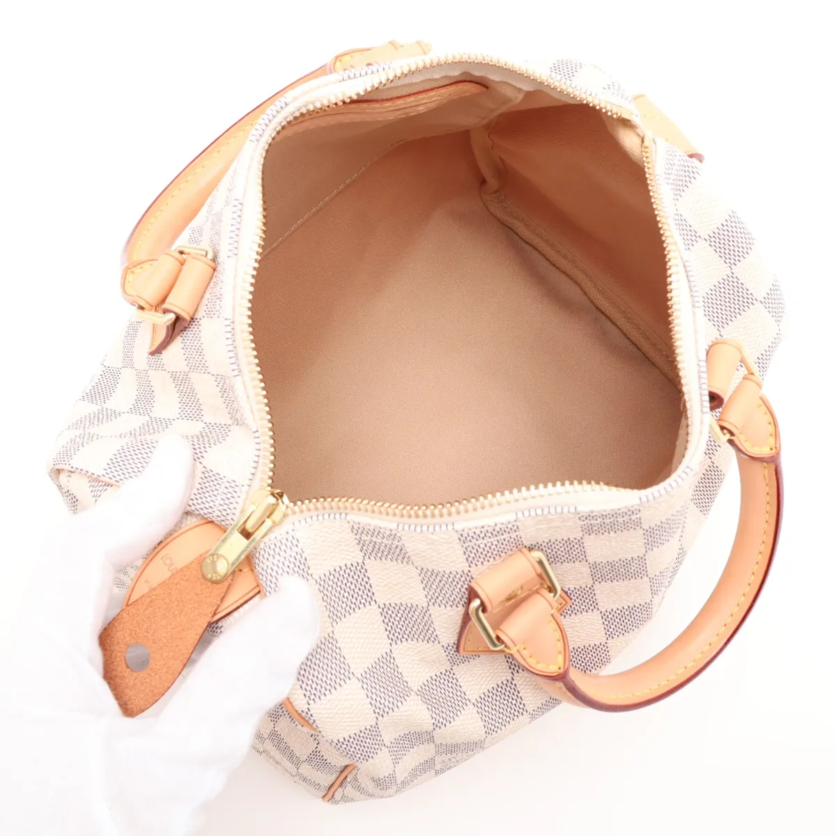 Damier Azur Speedy 25 N41534 SP3087 White (Cadena lock is difficult to open) — view 7