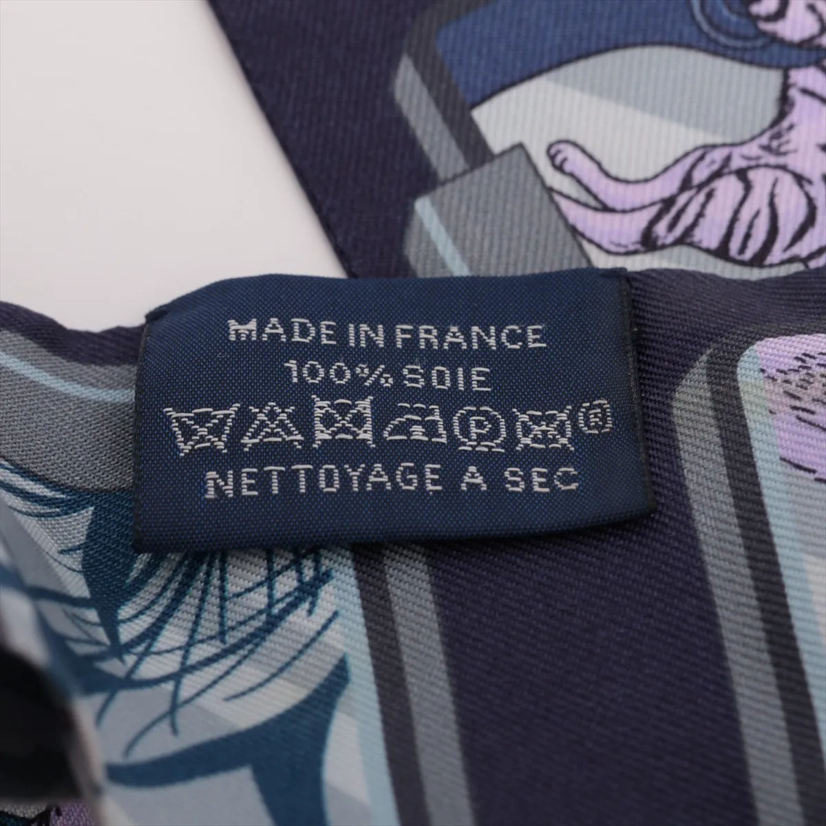 Twilly HERMES STORY Scarf Silk Navy Thread — view 4
