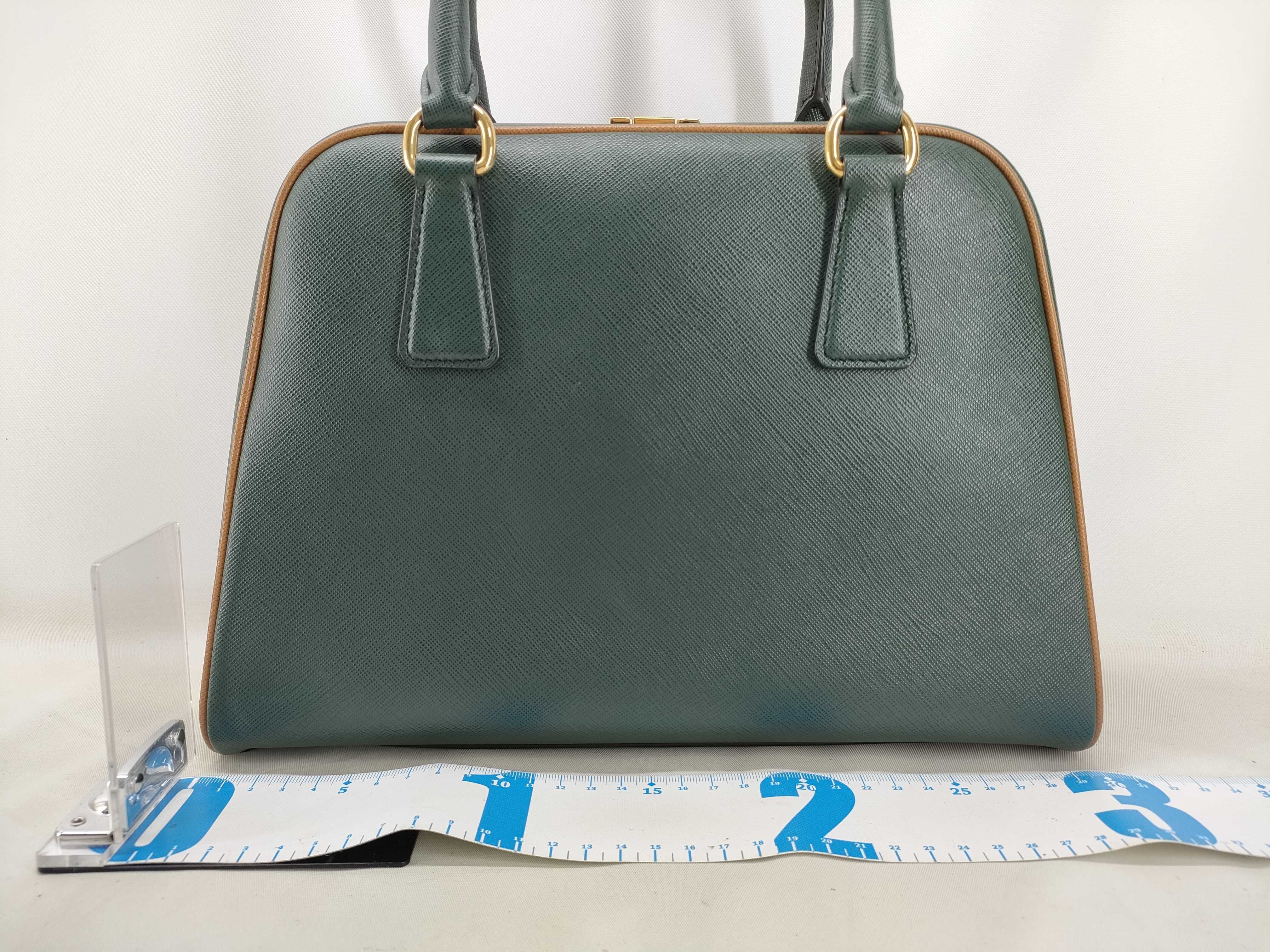 Saffiano Leather Handbag Green Handbag — view 2