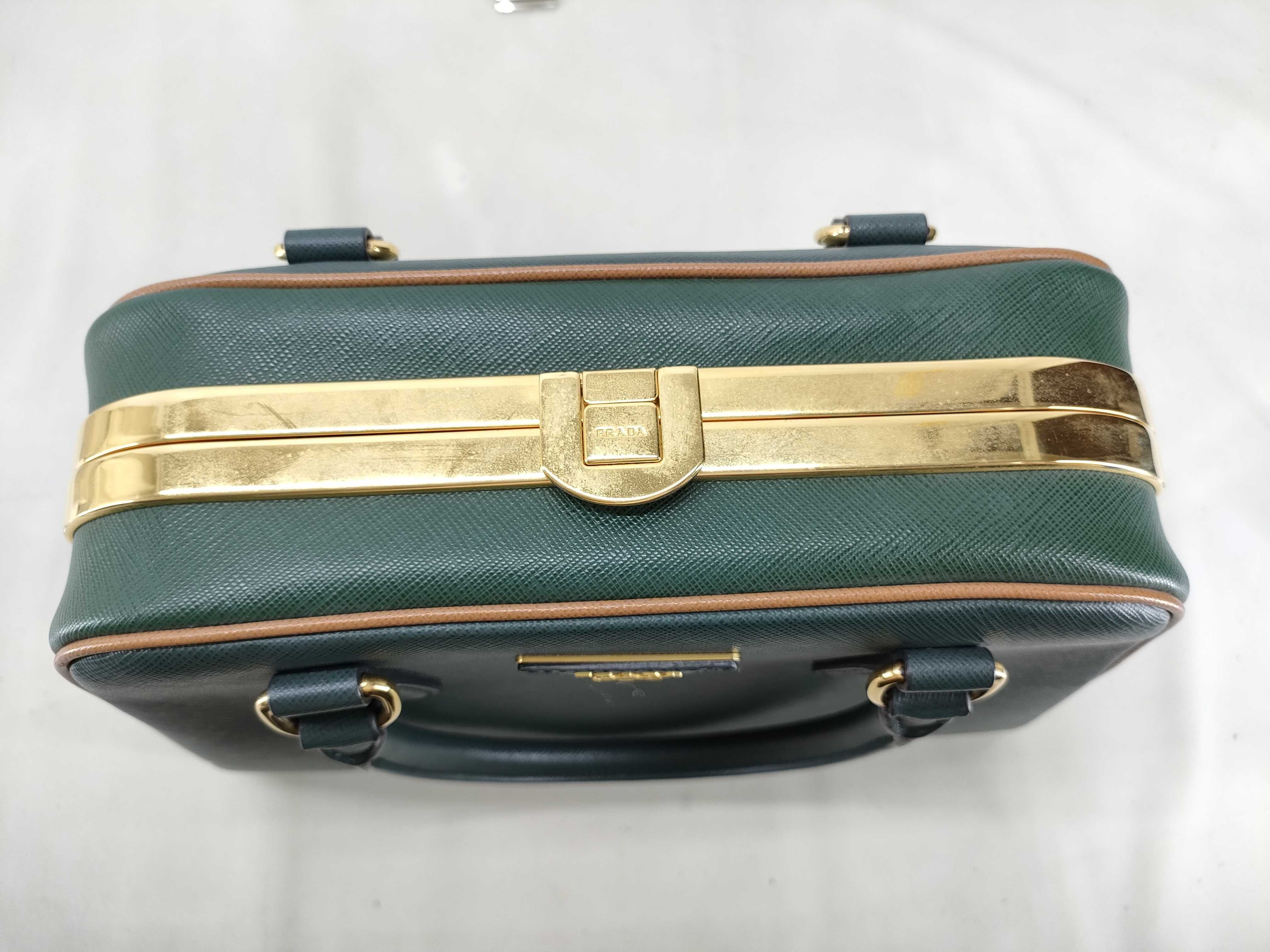 Saffiano Leather Handbag Green Handbag — view 13
