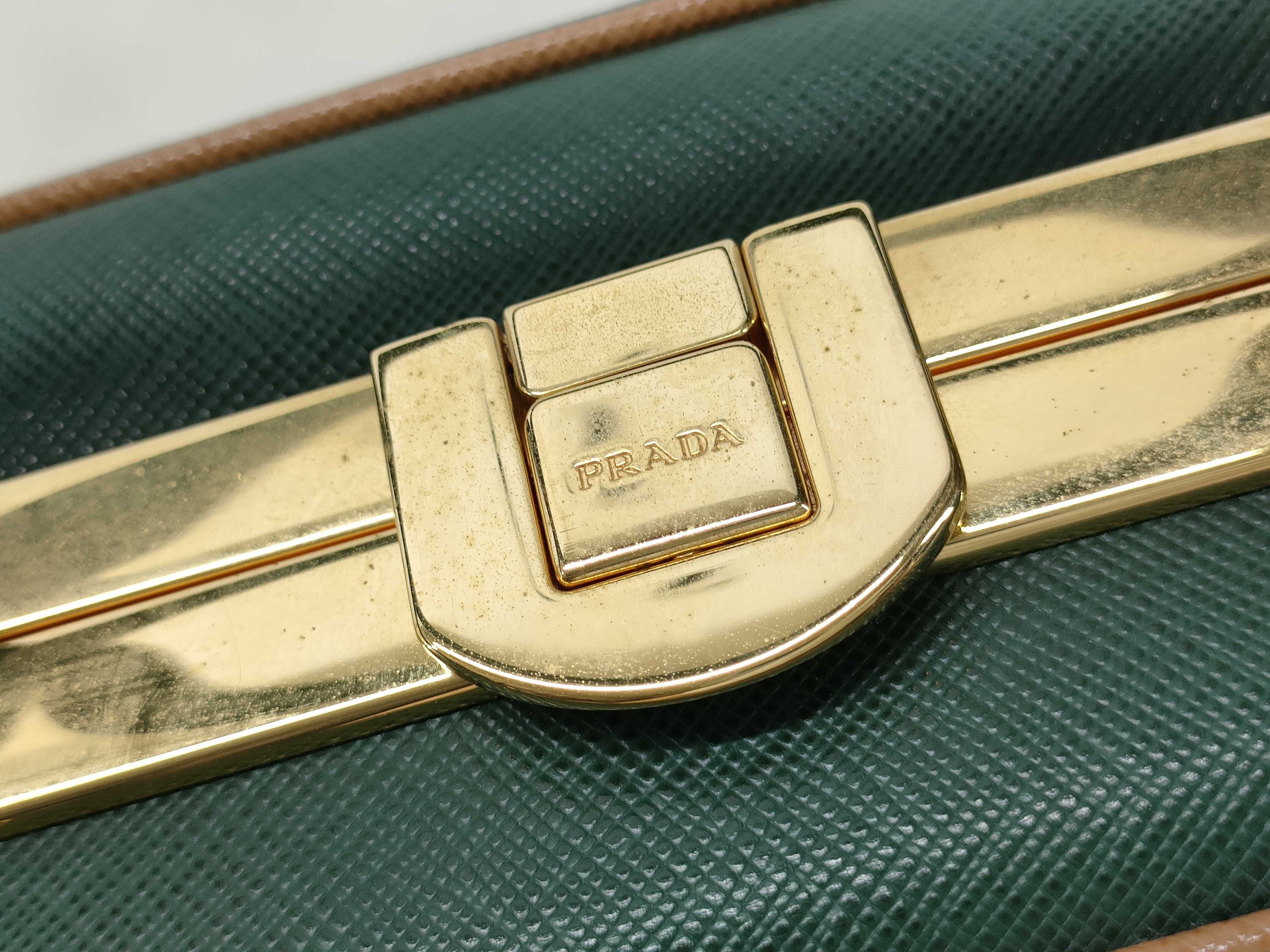 Saffiano Leather Handbag Green Handbag — view 14