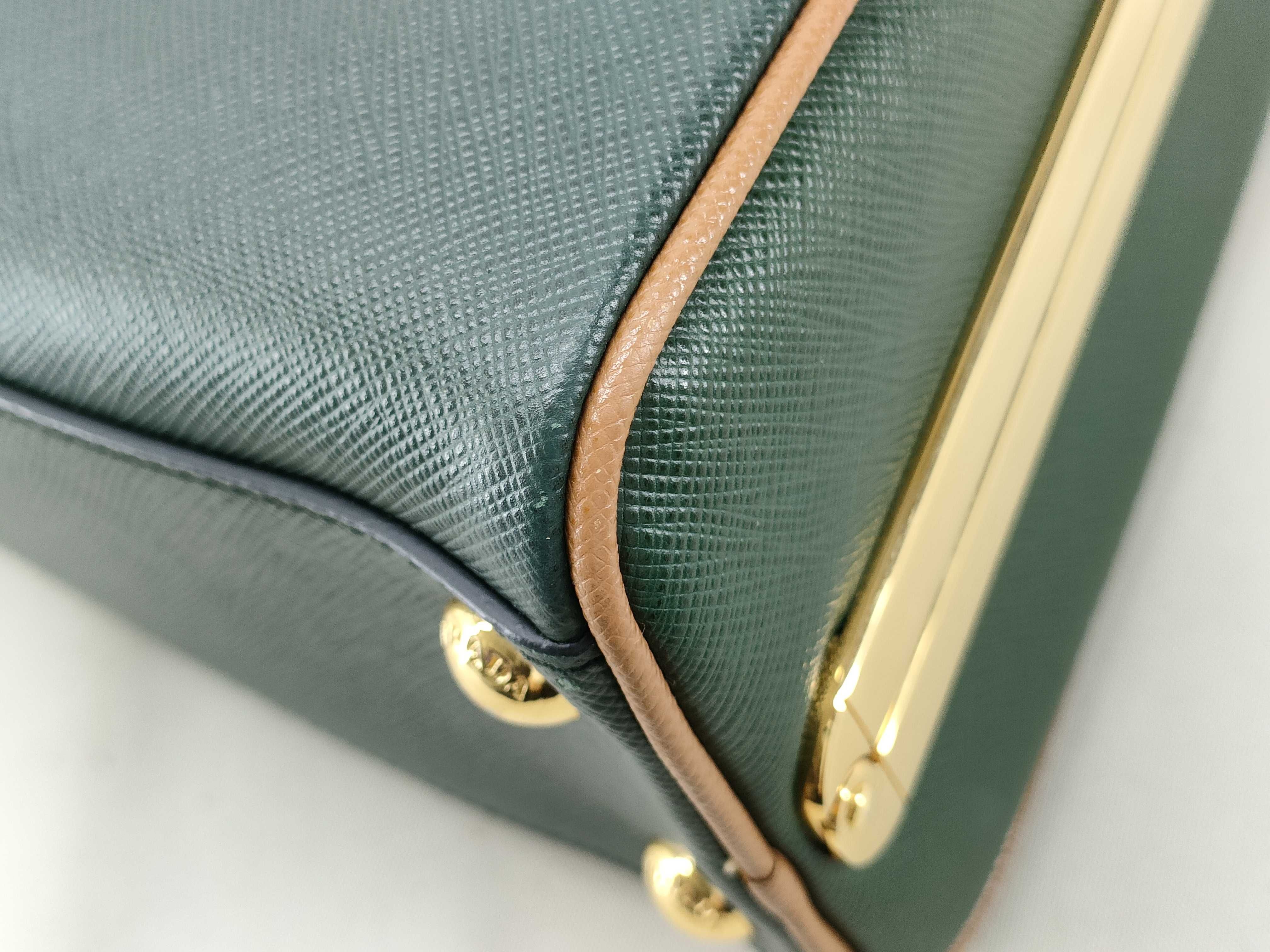Saffiano Leather Handbag Green Handbag — view 4