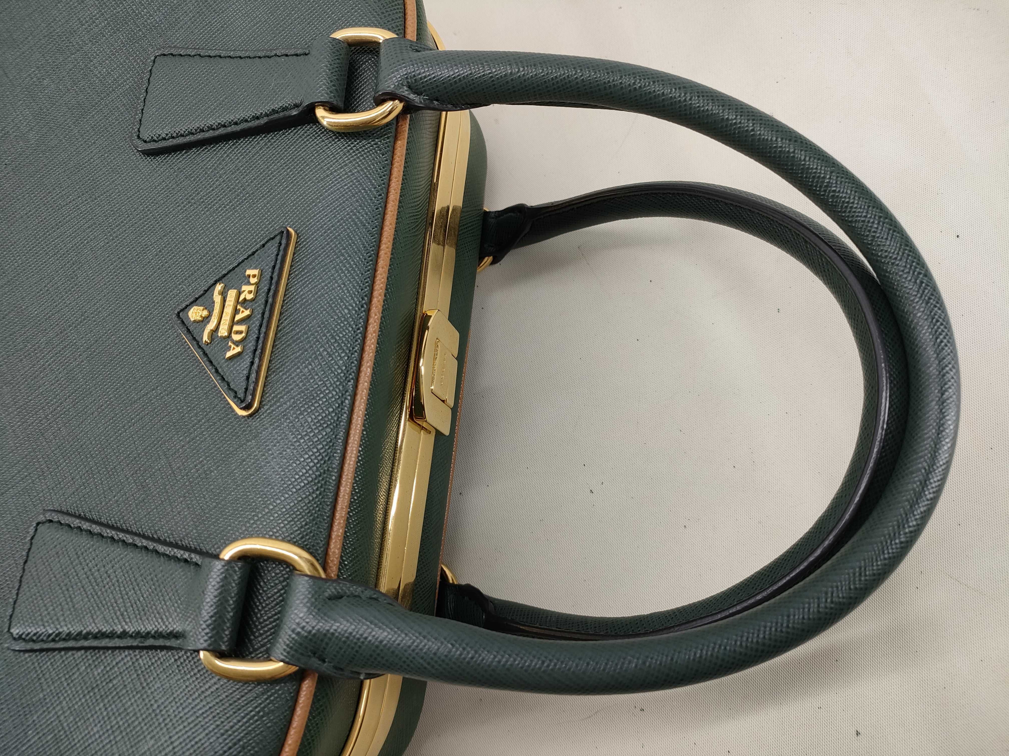 Saffiano Leather Handbag Green Handbag — view 5