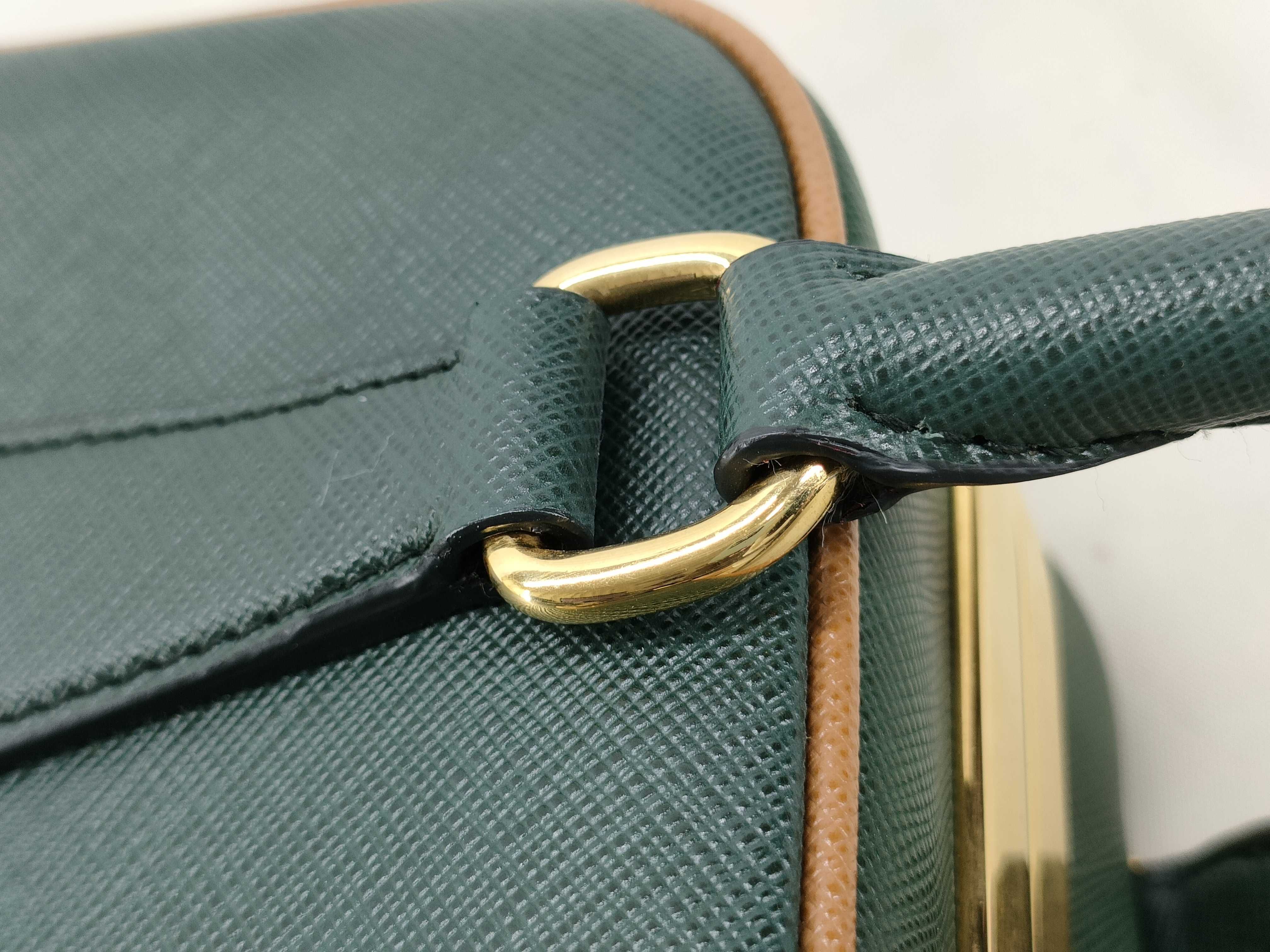 Saffiano Leather Handbag Green Handbag — view 6