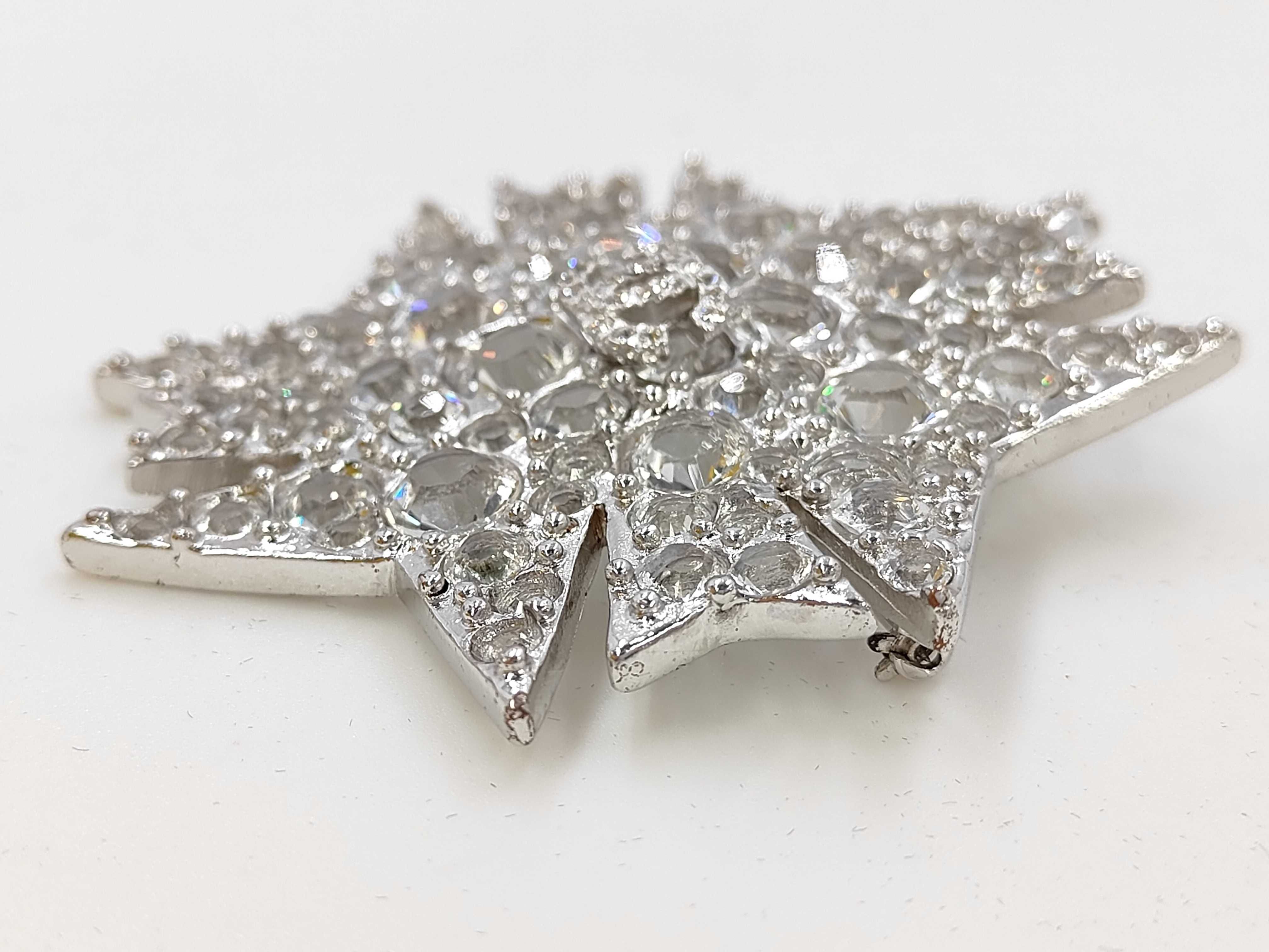 Coco Mark Rhinestone Brooch (with markings) — view 3