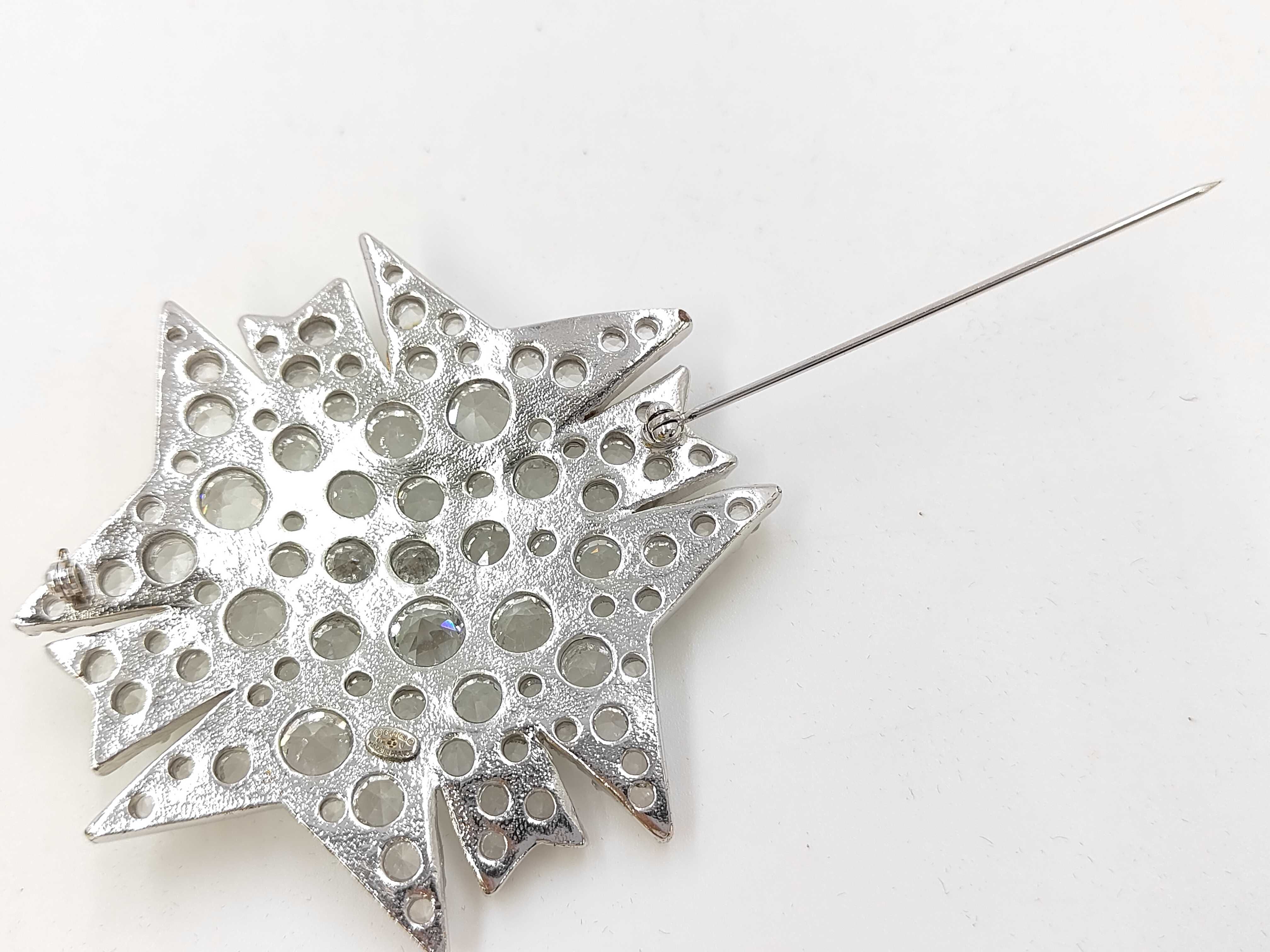 Coco Mark Rhinestone Brooch (with markings) — view 4