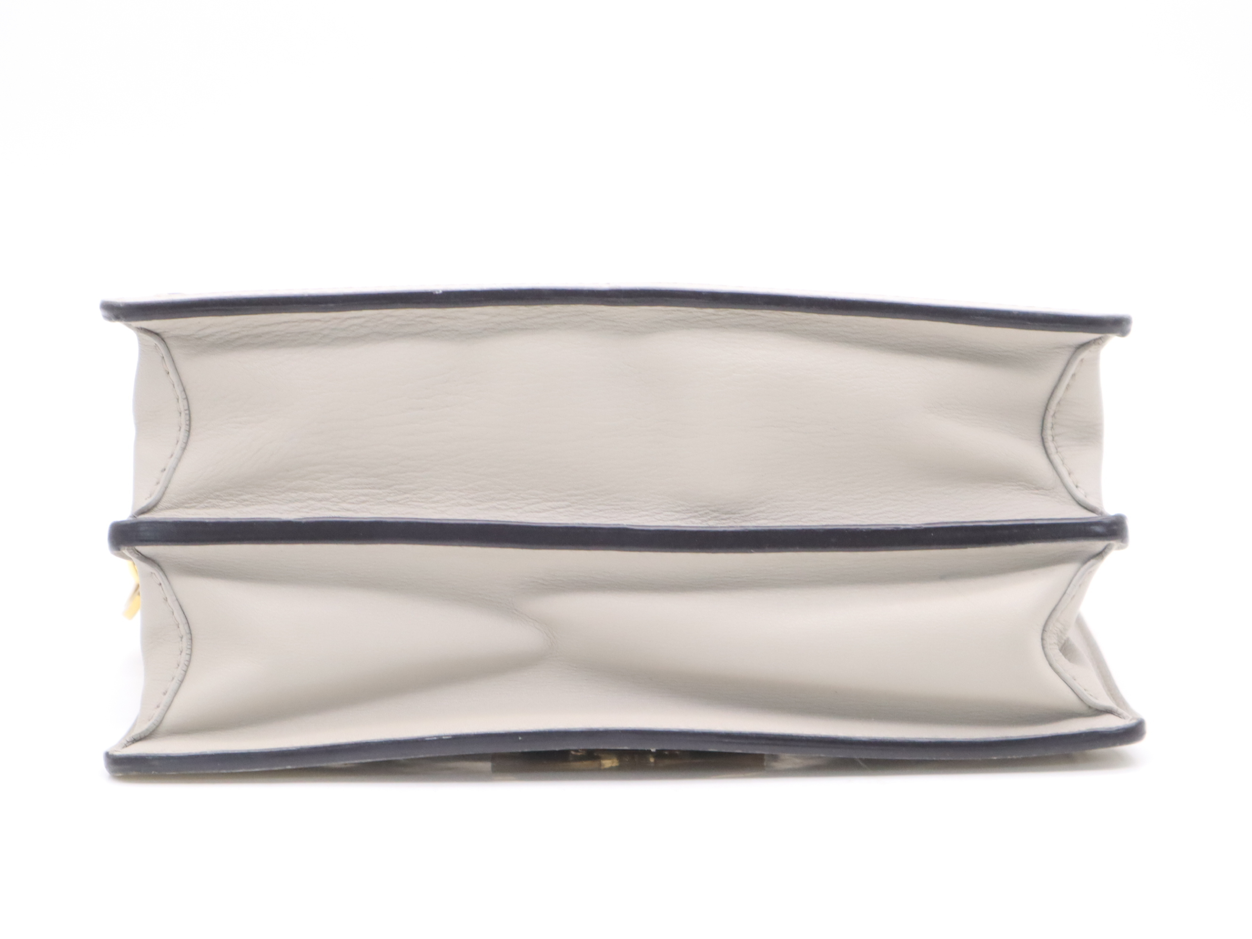 Calf Leather Dauphine MINI Grey Gold Hardware Shoulder Bag with Shoulder Strap — view 4