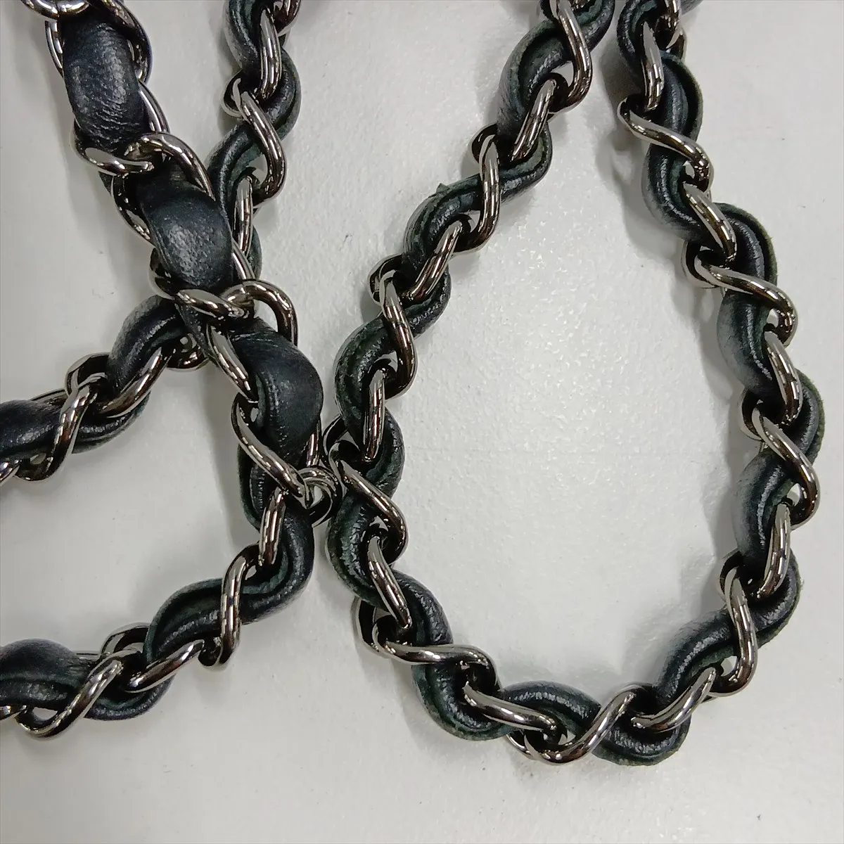 Chocolate Bar Sequin Single Flap Double Chain Bag, Black x Silver, Silver Hardware, Item Number 28299793 (Serial Number 28) — view 14