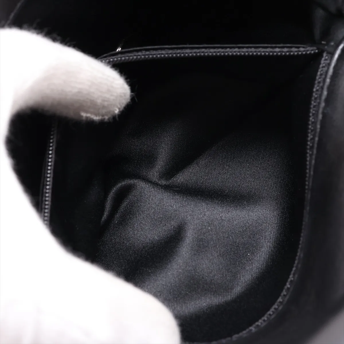 Chocolate Bar Sequin Single Flap Double Chain Bag, Black x Silver, Silver Hardware, Item Number 28299793 (Serial Number 28) — view 8