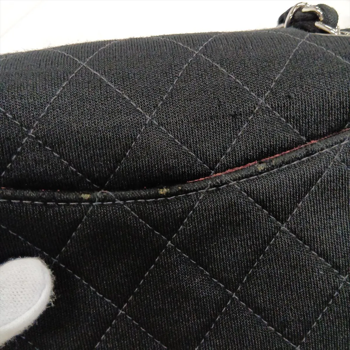 Mini Matelassé 17 Cotton Single Flap Single Chain Bag, Black with Silver Hardware, 6145445, Series 6, A01115 — view 14