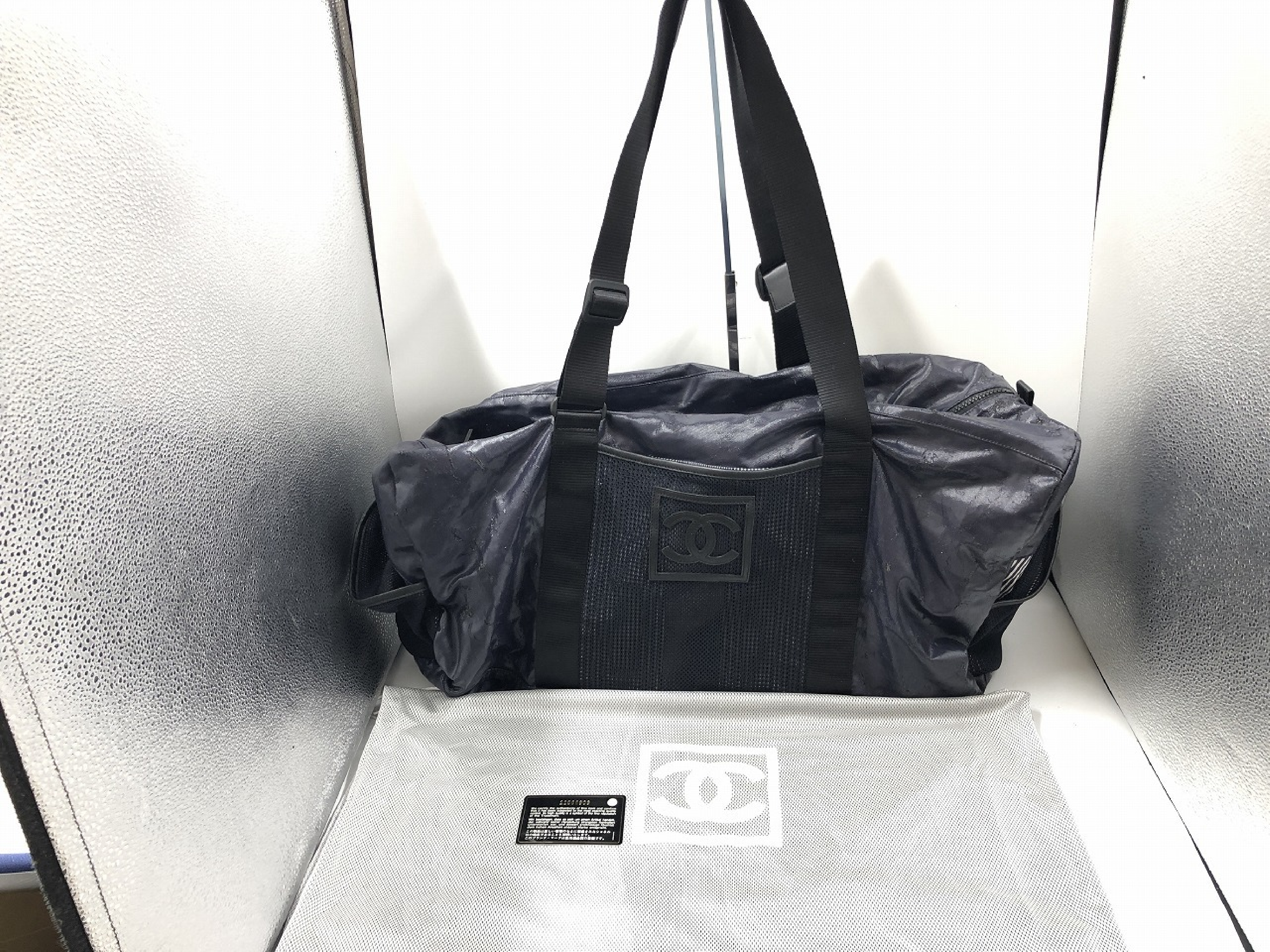 Sport Line Boston Bag with Seal, Item Number 12666909, Guarantee Card, and Dust Bag. Nylon, Navy.