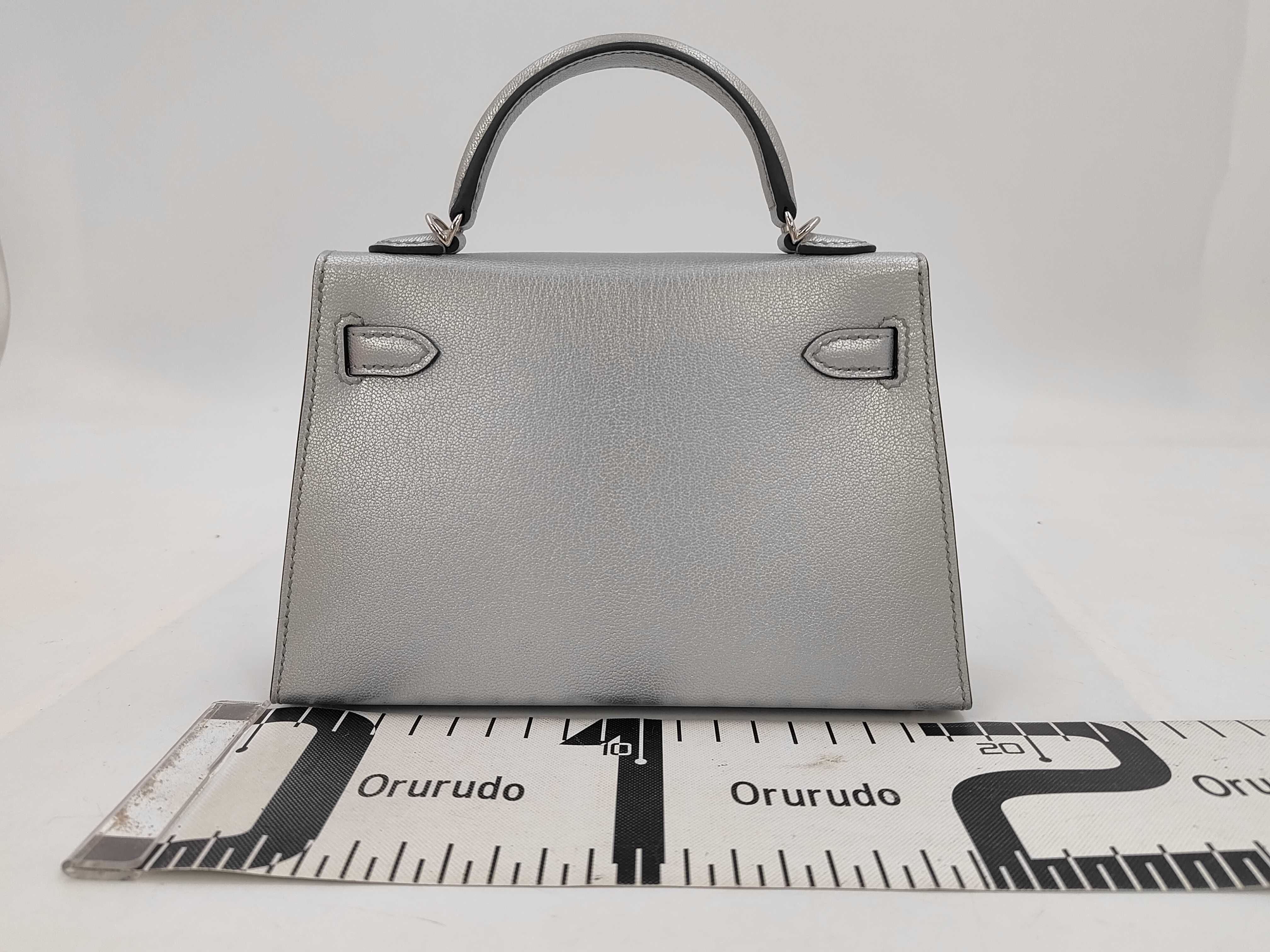 Mini Kelly Argent Silver K Stamp Handbag — view 2