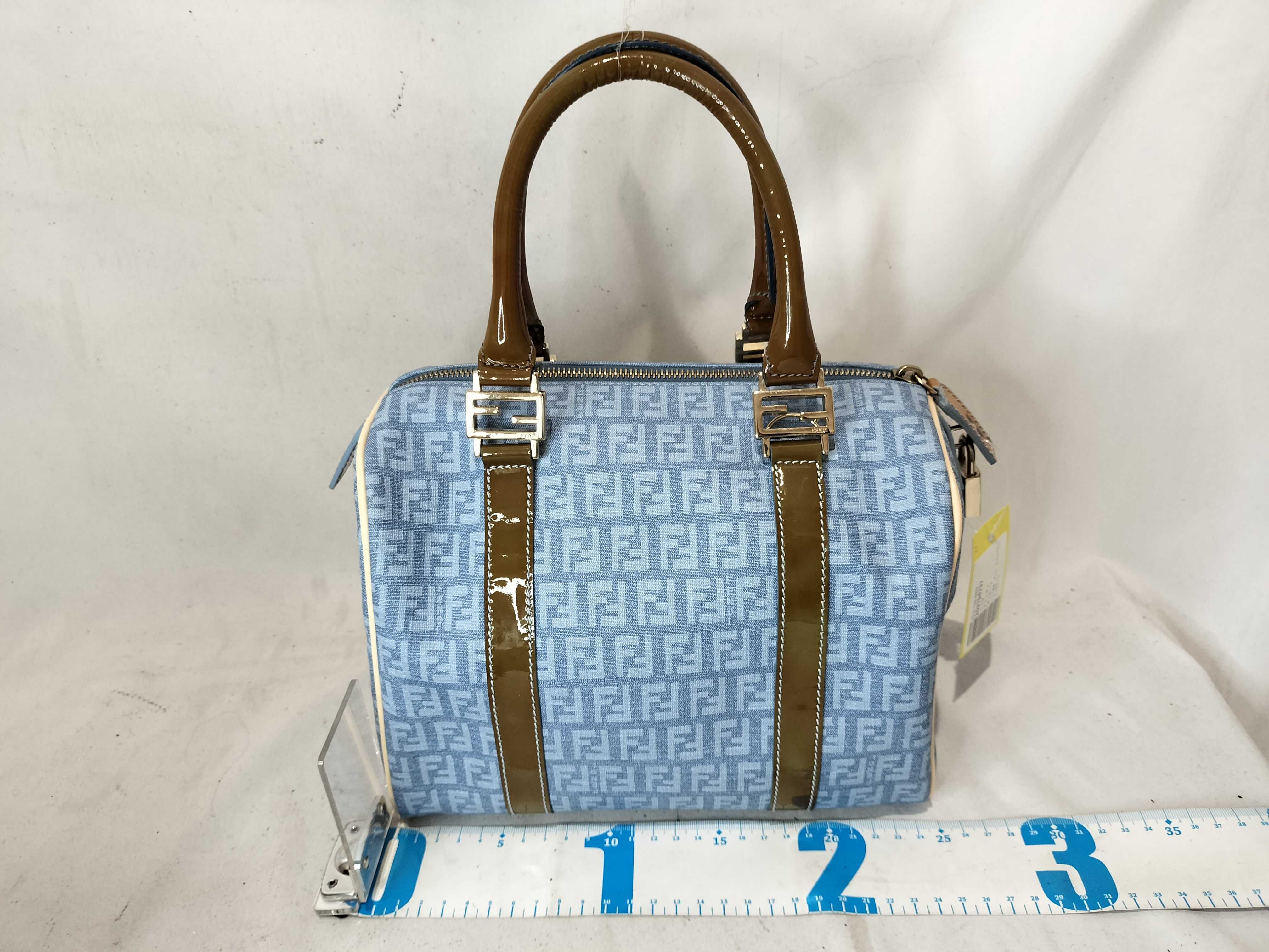 Mamma Hardware Denim Canvas Mini Boston Handbag — view 2