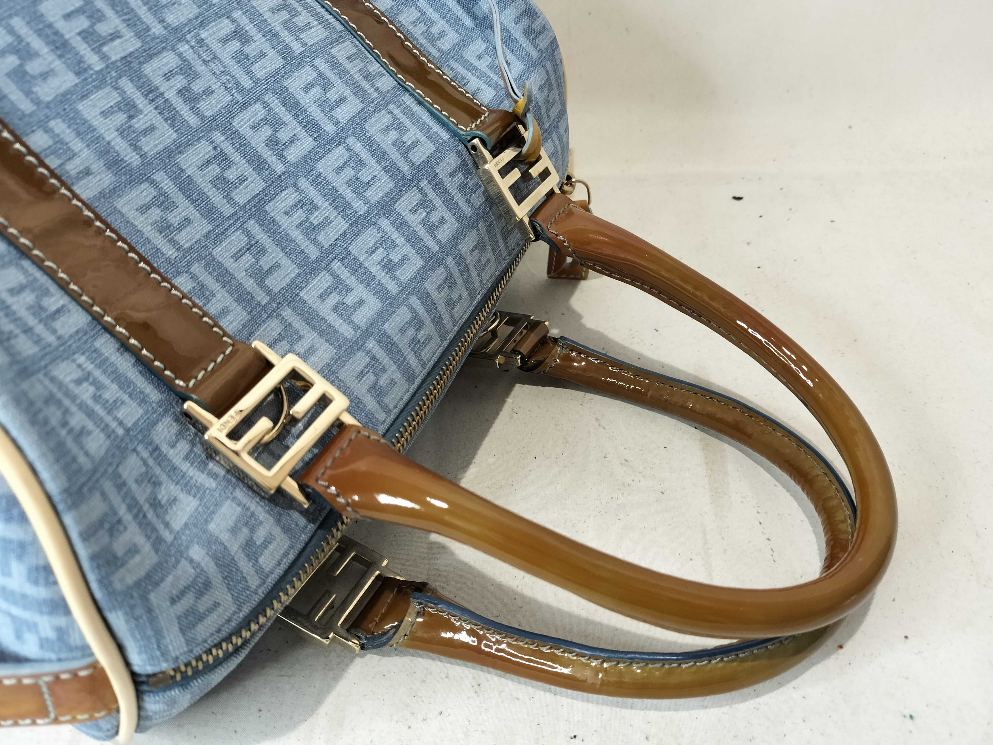 Mamma Hardware Denim Canvas Mini Boston Handbag — view 3