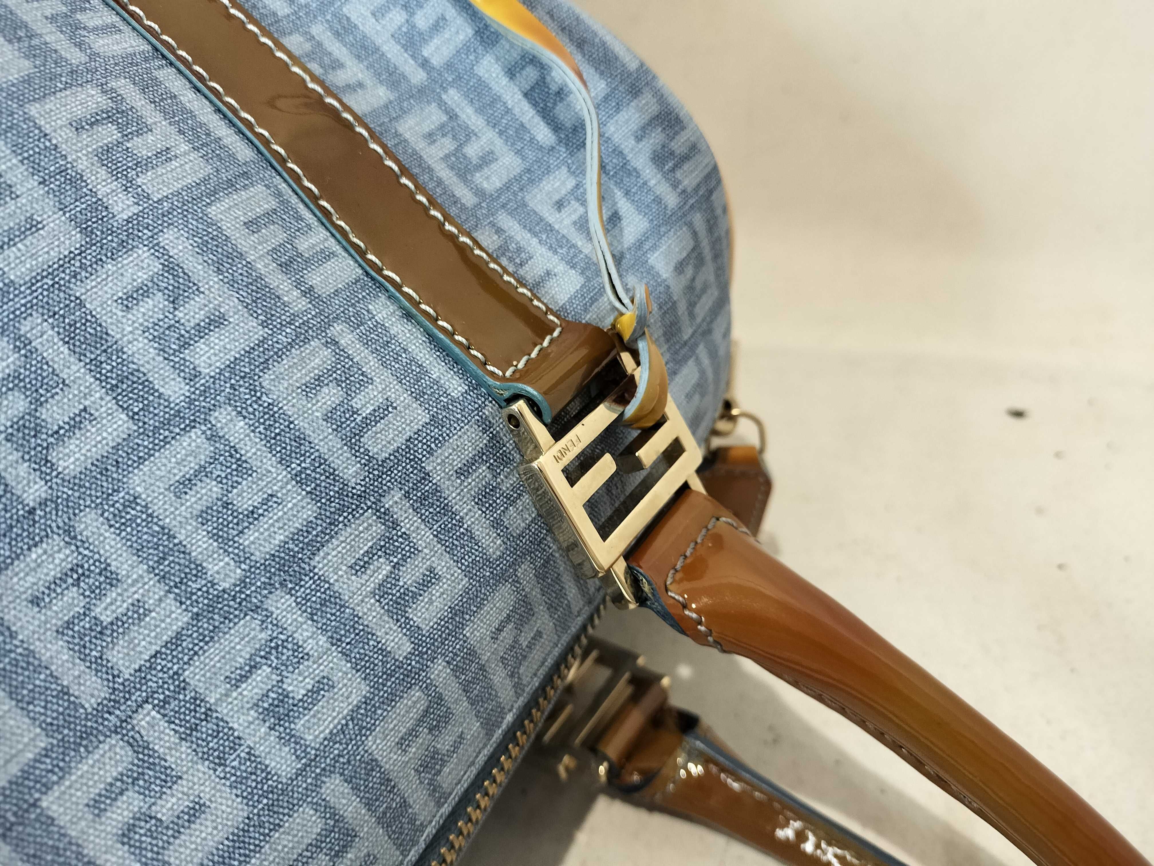 Mamma Hardware Denim Canvas Mini Boston Handbag — view 5