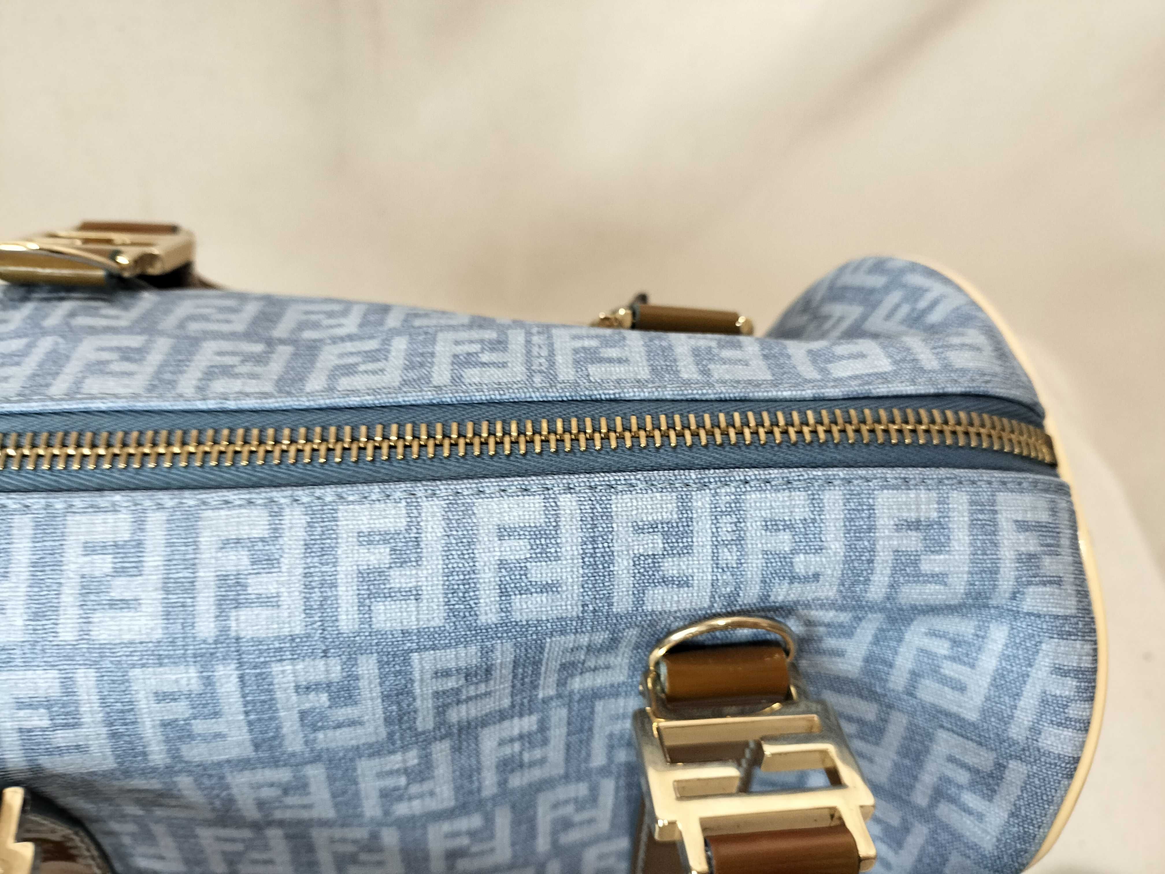 Mamma Hardware Denim Canvas Mini Boston Handbag — view 8