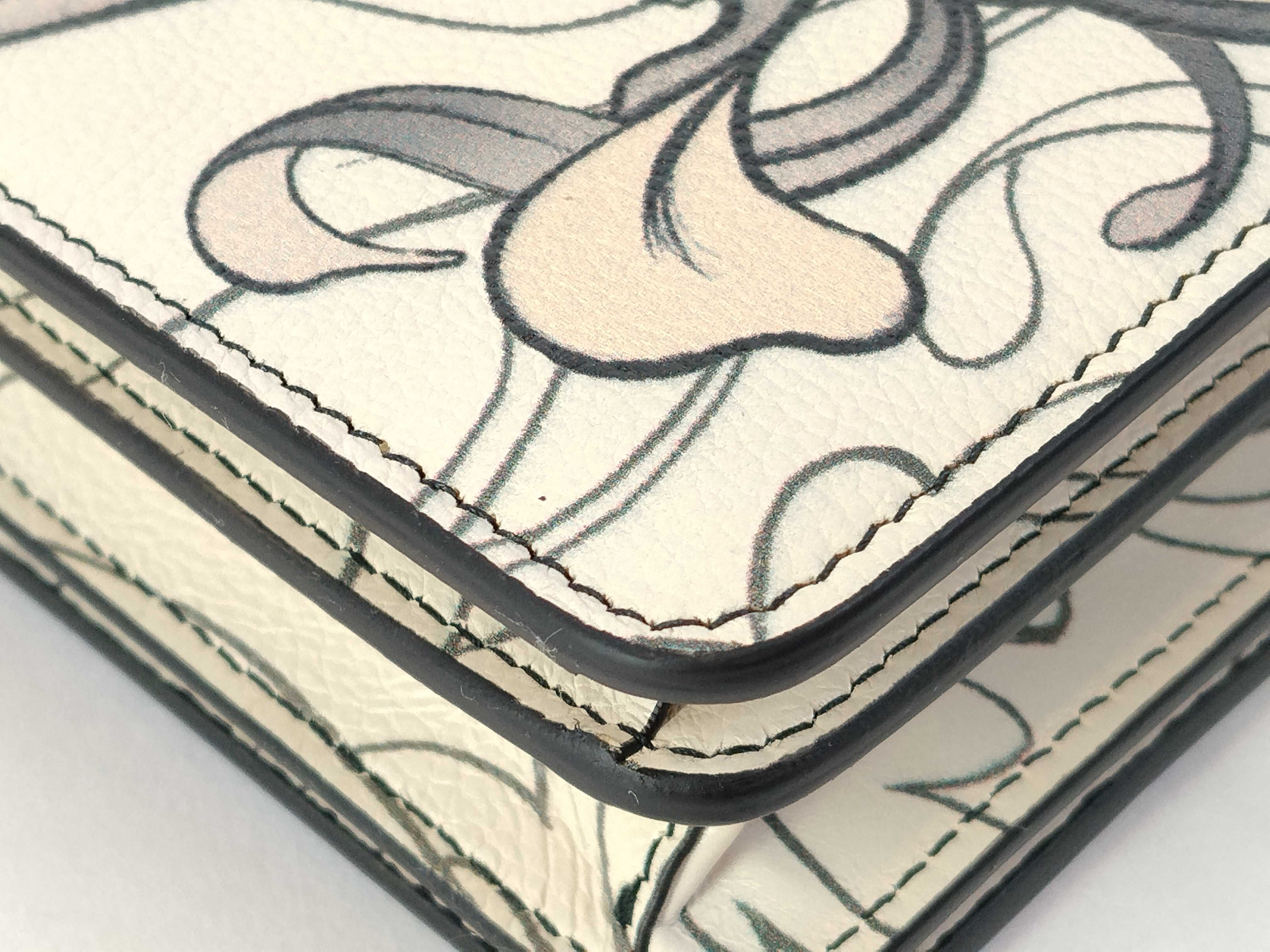 leather chain wallet, beige, 1BP012, with mirror, shoulder bag. — view 6