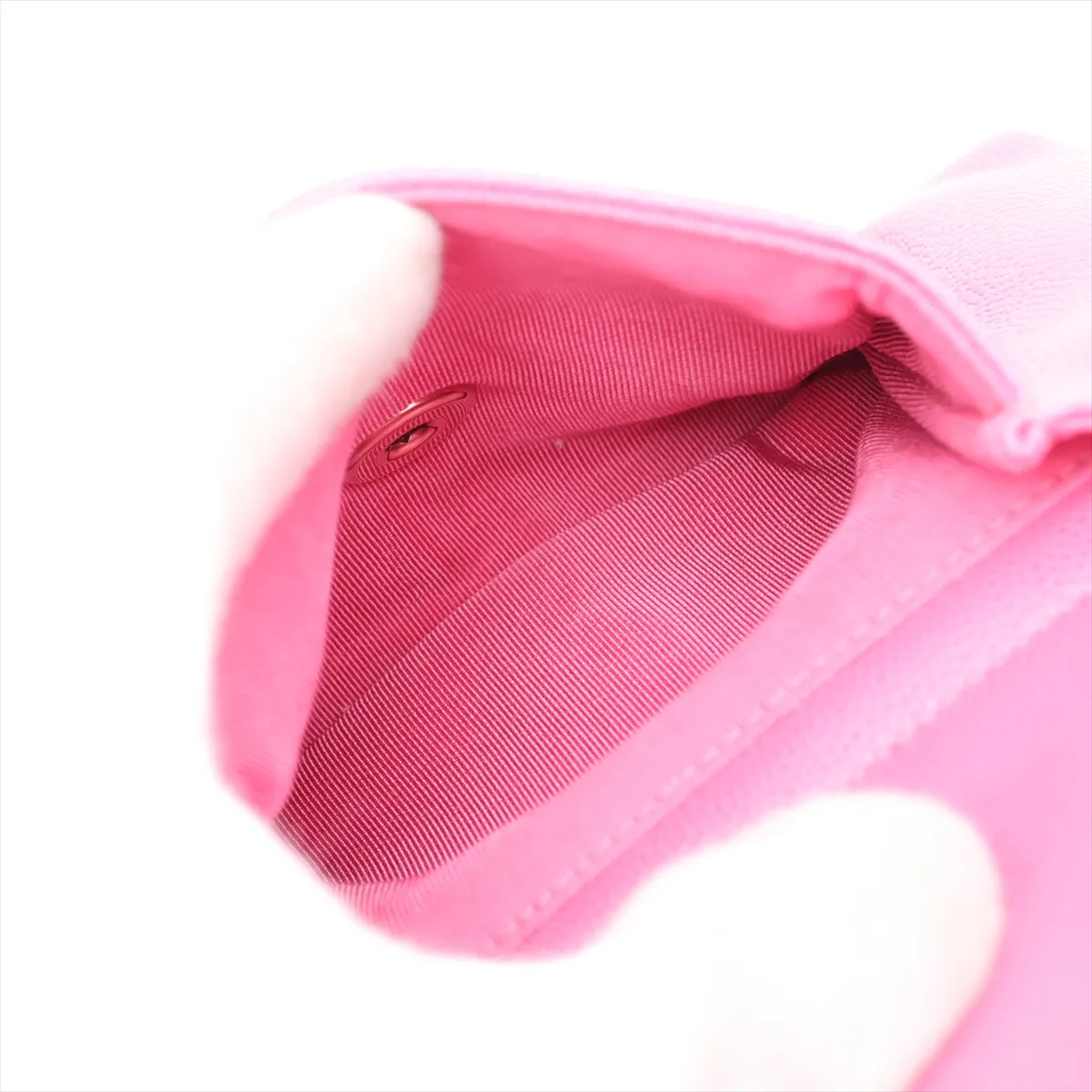 Matelassé Caviar Skin Chain Backpack, Pink with Gold Hardware, 26925387, Serial Number 26 — view 8