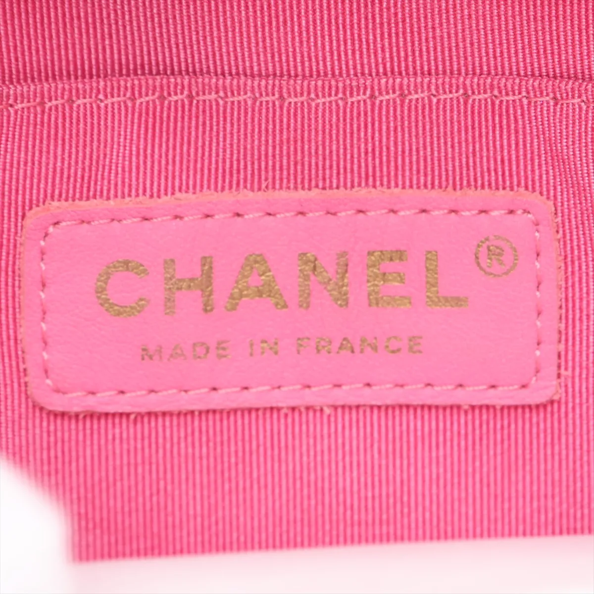 Matelassé Caviar Skin Chain Backpack, Pink with Gold Hardware, 26925387, Serial Number 26 — view 10