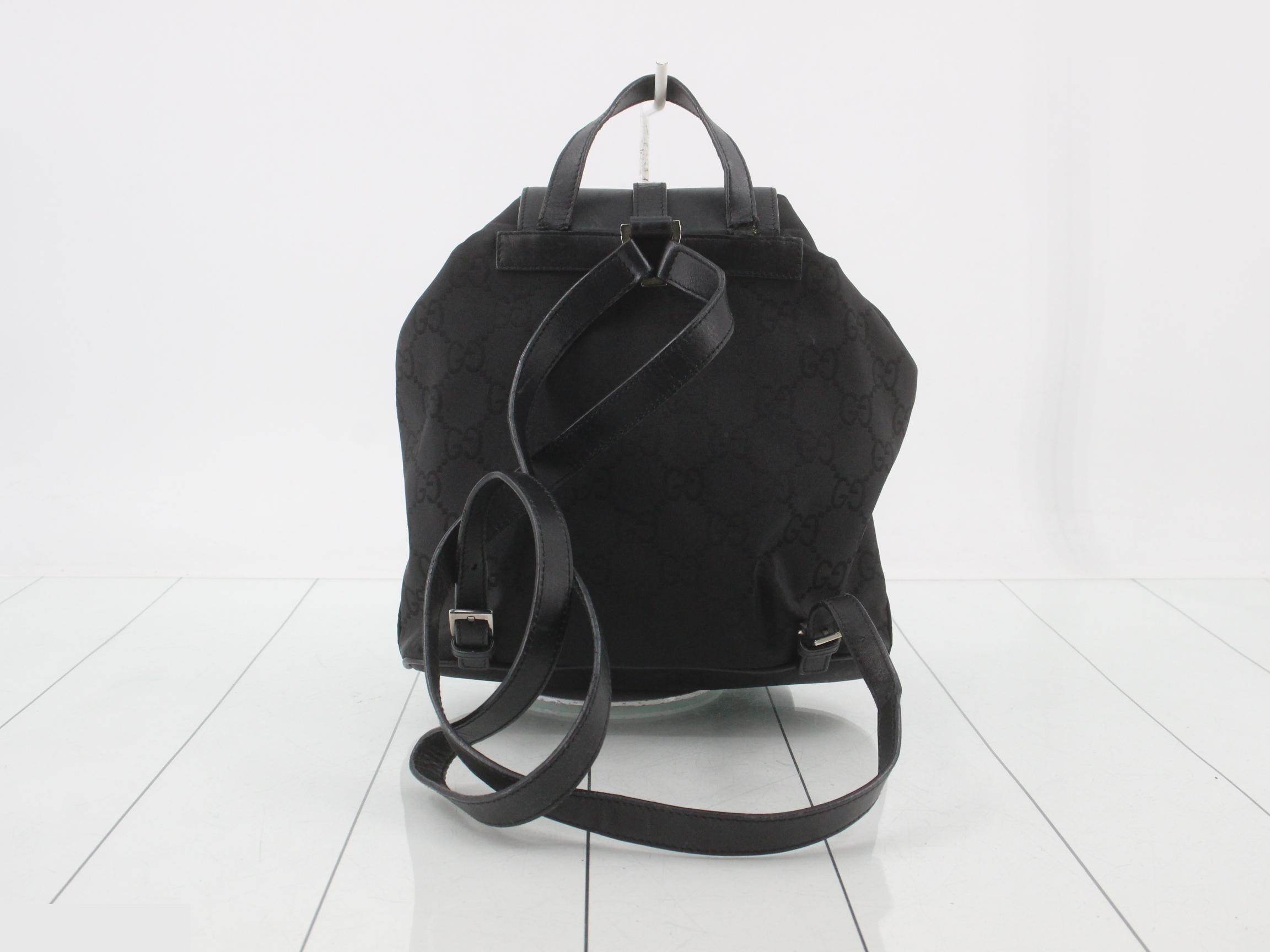 GG Canvas Backpack, Black — view 2