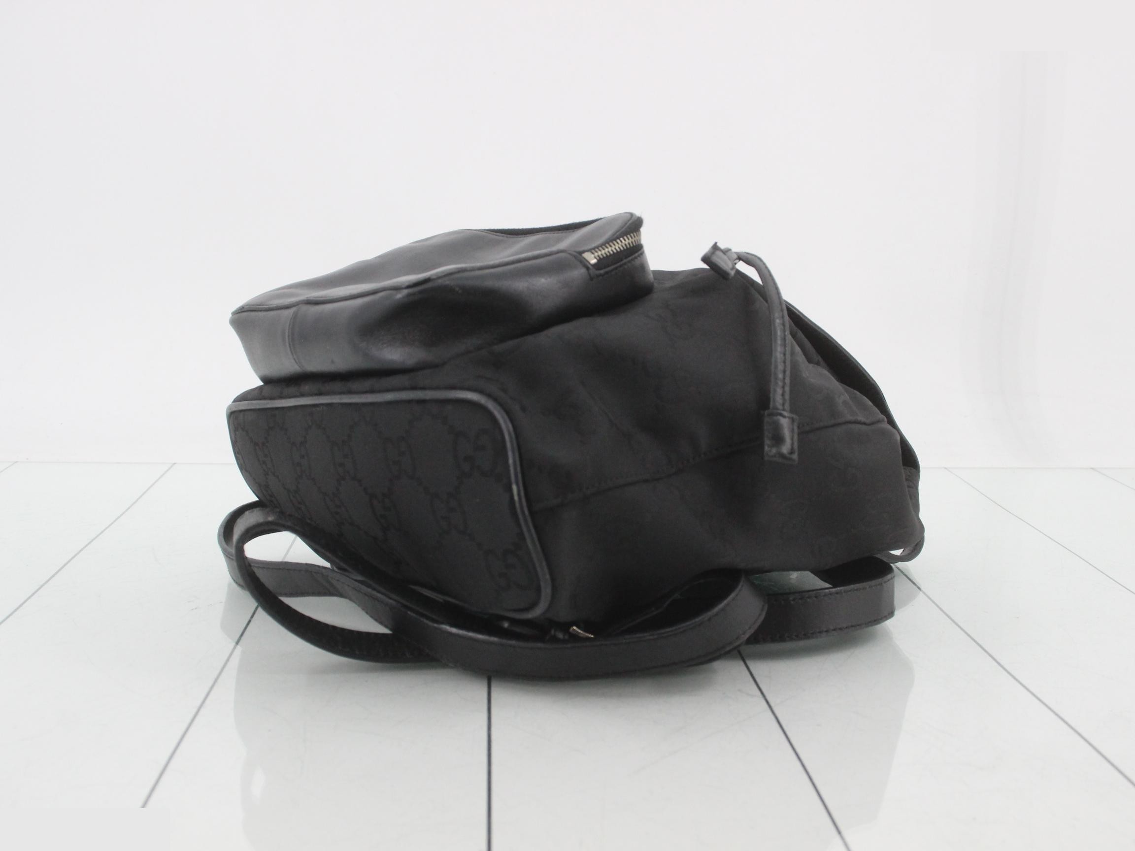 GG Canvas Backpack, Black — view 6