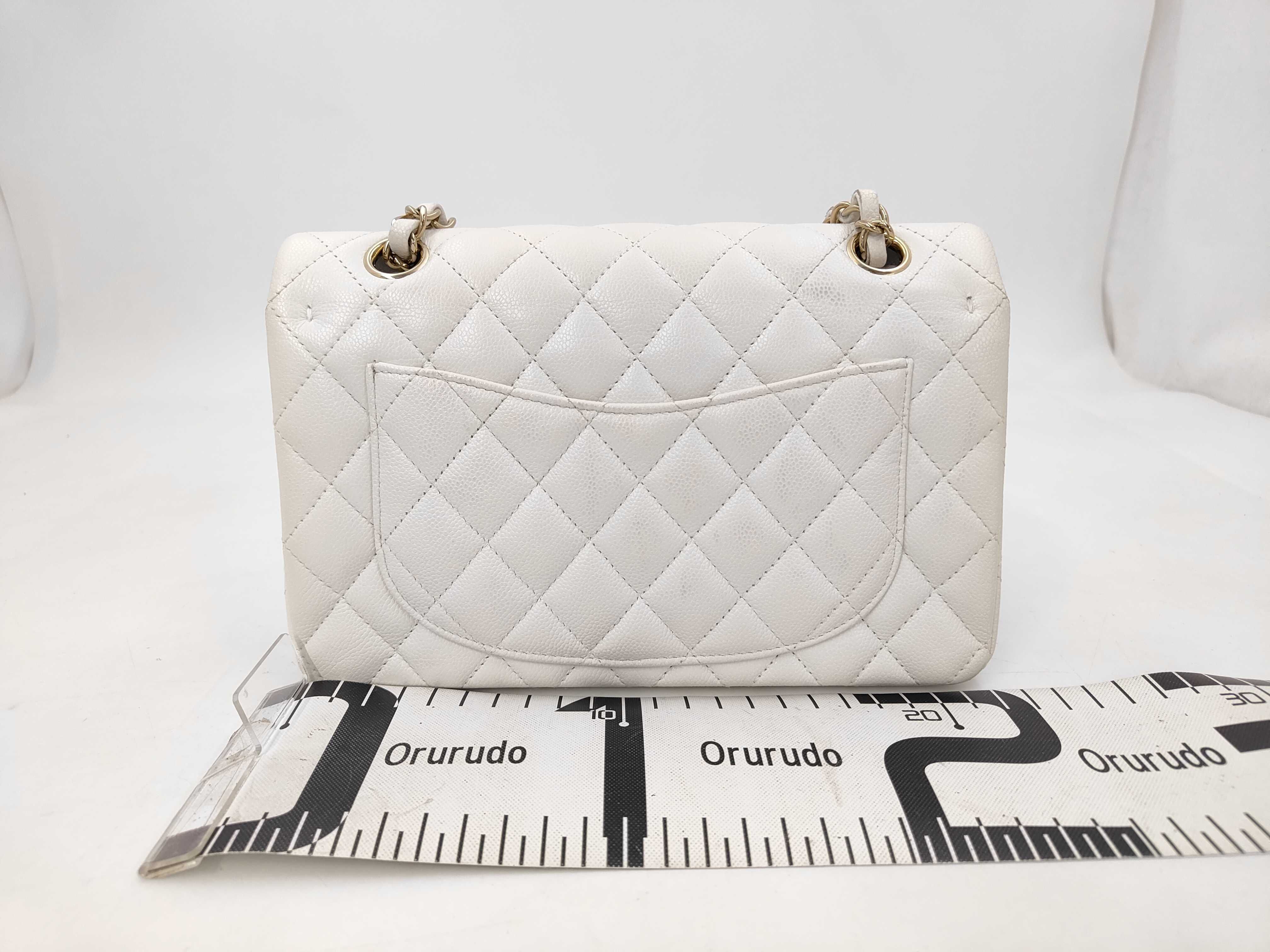 Matelassé Double Flap Caviar Skin Shoulder Bag — view 2